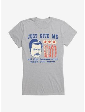 Parks And Recreation Ron And Breakfast Girls T-Shirt, , hi-res