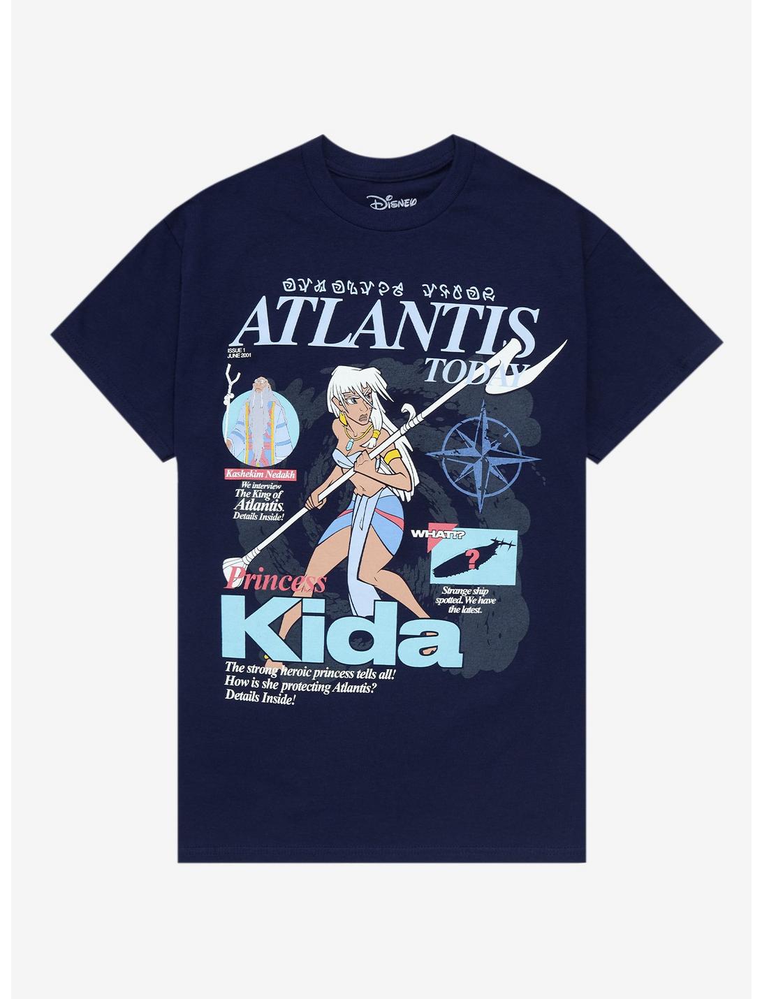 Disney Atlantis Kida Magazine Cover T-Shirt - BoxLunch Exclusive, NAVY, hi-res