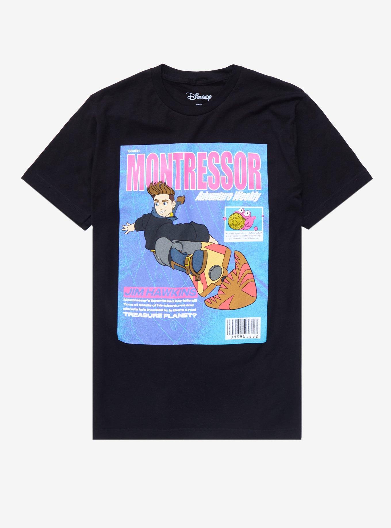 Disney Treasure Planet Jim Hawkins Magazine Cover T-Shirt - BoxLunch Exclusive, BLACK, hi-res