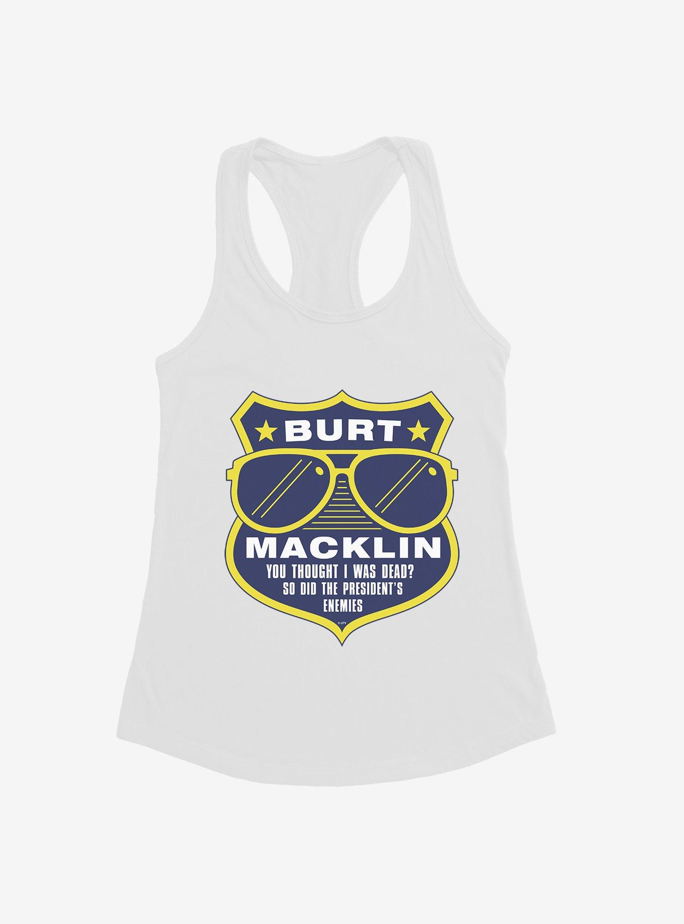Parks And Recreation Burt Macklin Badge Girls Tank, WHITE, hi-res