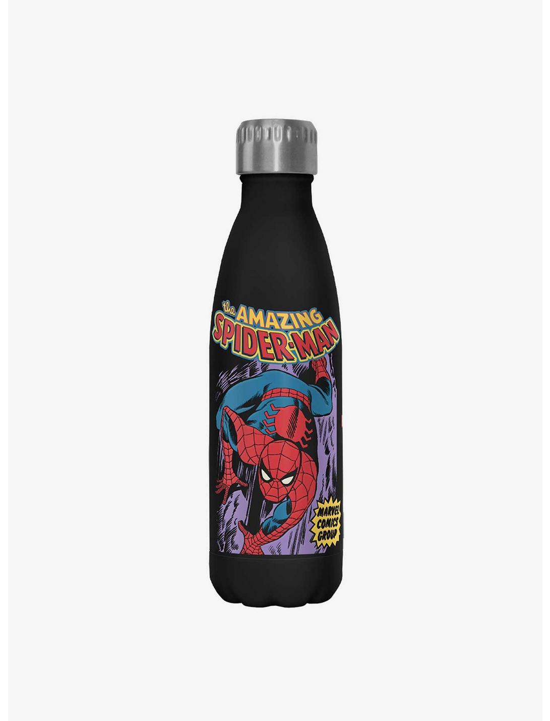 Marvel Spider-Man Spidey Cover Stainless Steel Water Bottle - BLACK
