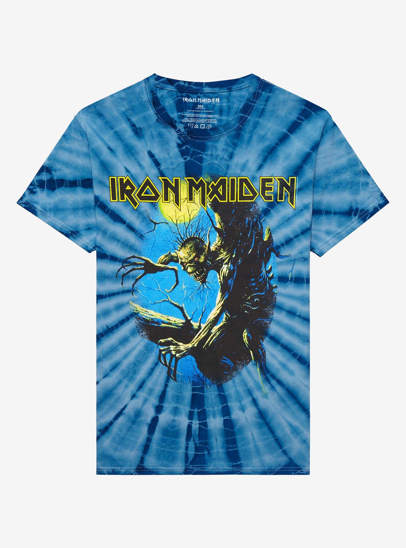 Iron Maiden Fear Of The Dark Tie-Dye Boyfriend Fit Girls T-Shirt, BLUE, hi-res