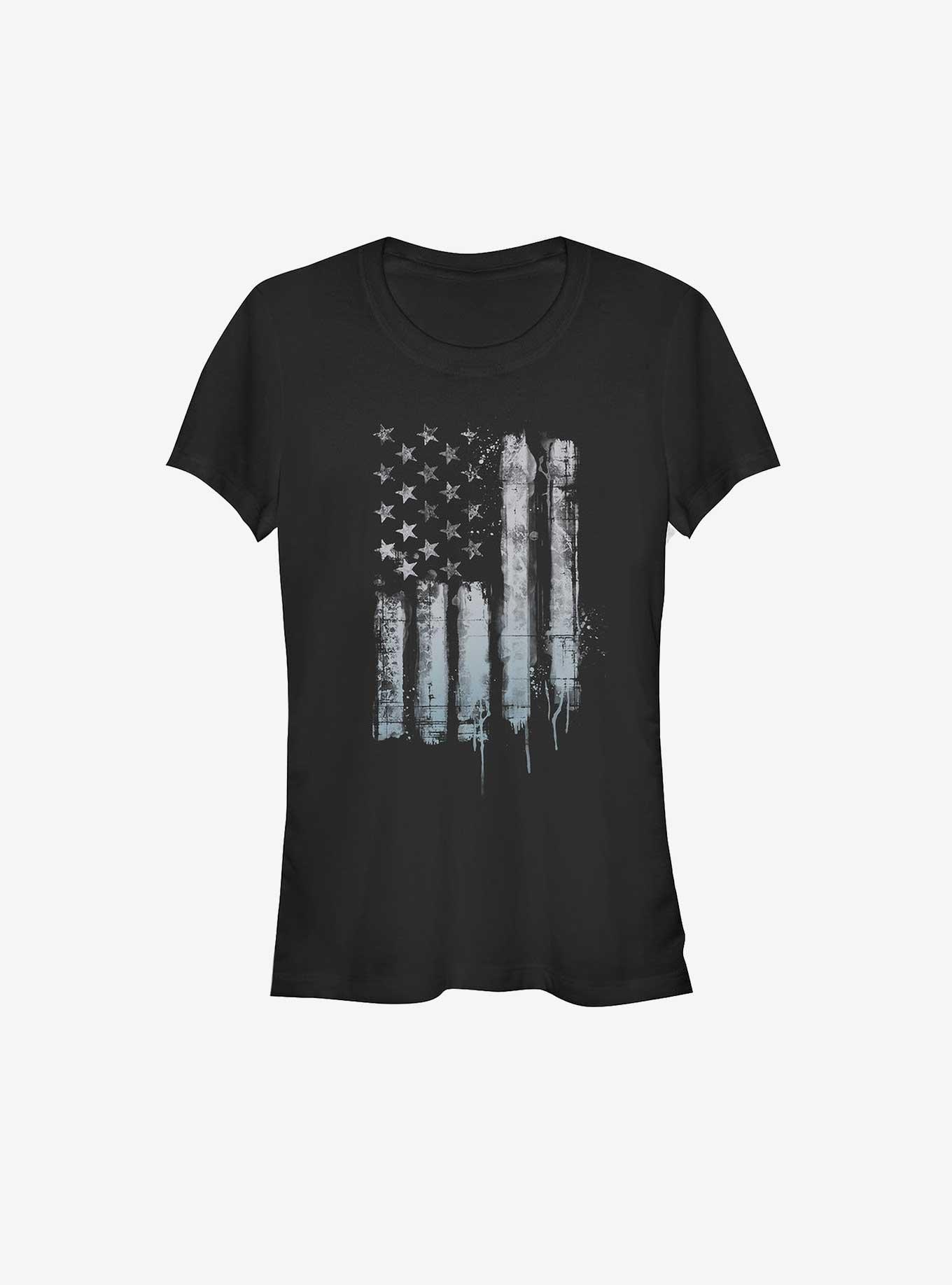 Rustic Flag Girls T-Shirt, BLACK, hi-res