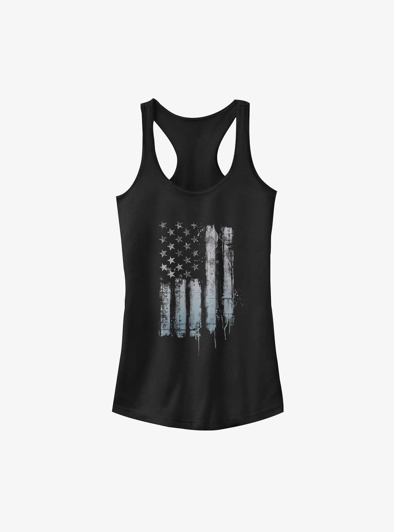 Rustic Flag Girls Tank, BLACK, hi-res