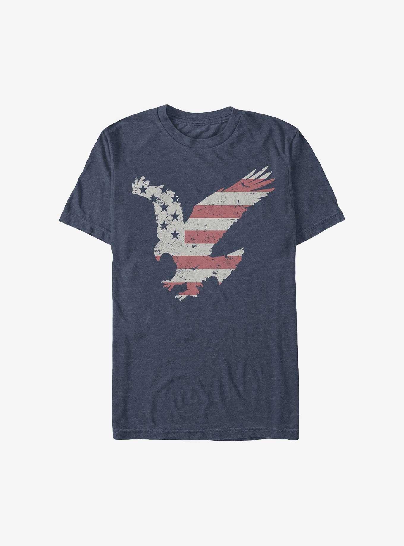 Flying Eagle T-Shirt, NAVY HTR, hi-res