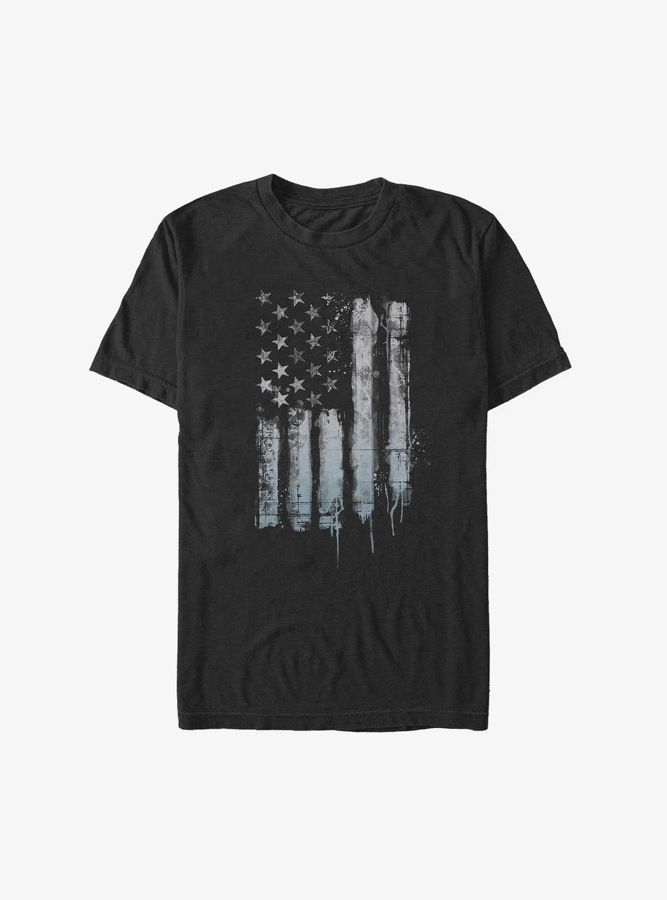 Rustic Flag T-Shirt, BLACK, hi-res