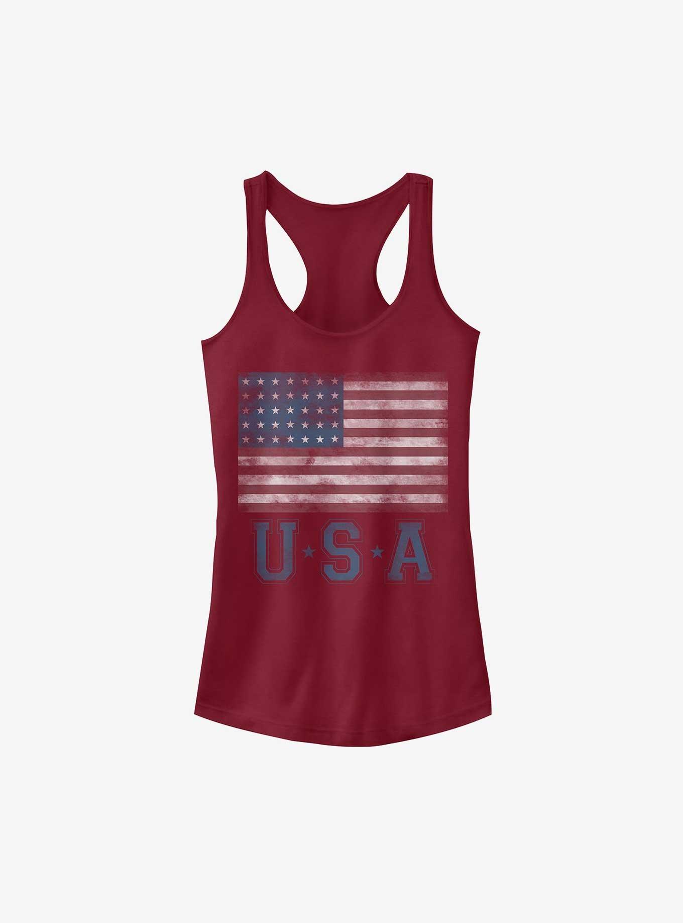 USA Flag Girls Tank, SCARLET, hi-res