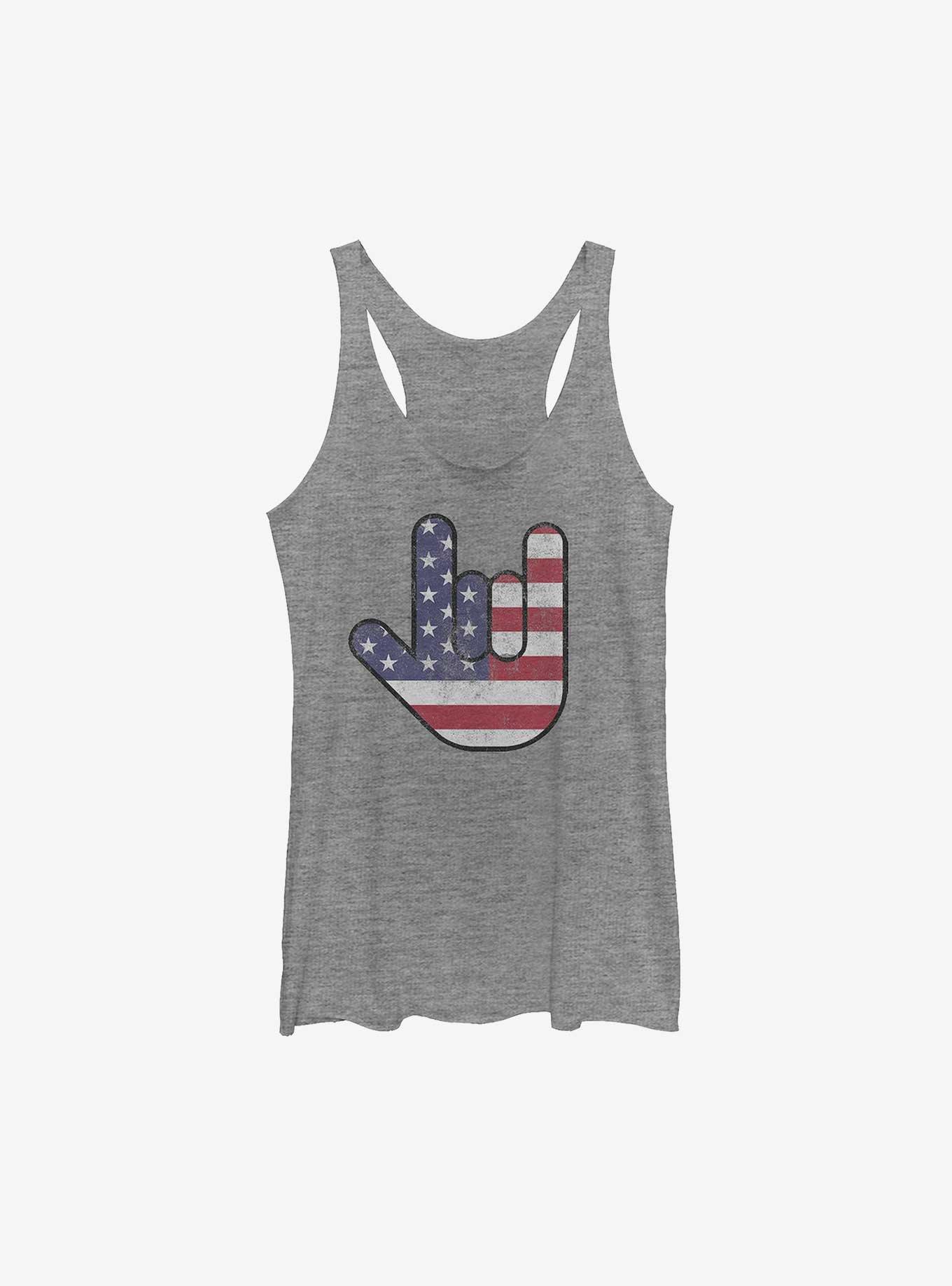 USA I Love You Sign Language Girls Tank, , hi-res