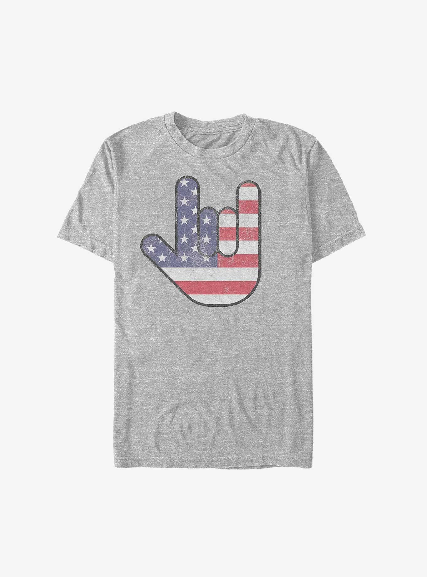 USA I Love You Sign Language T-Shirt, ATH HTR, hi-res