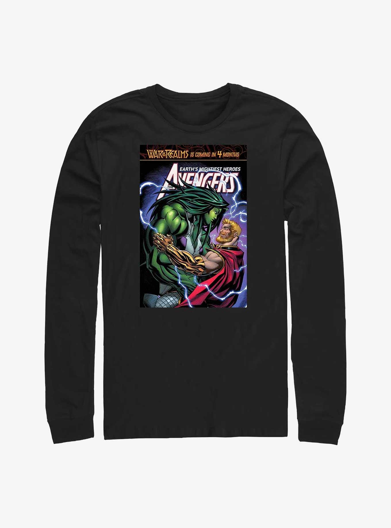 Marvel She Hulk And Thor Embrace Long-Sleeve T-Shirt, , hi-res