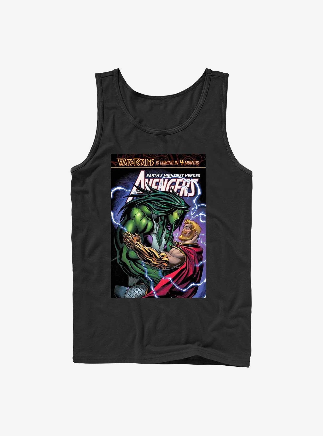 Marvel She Hulk And Thor Embrace Tank, BLACK, hi-res