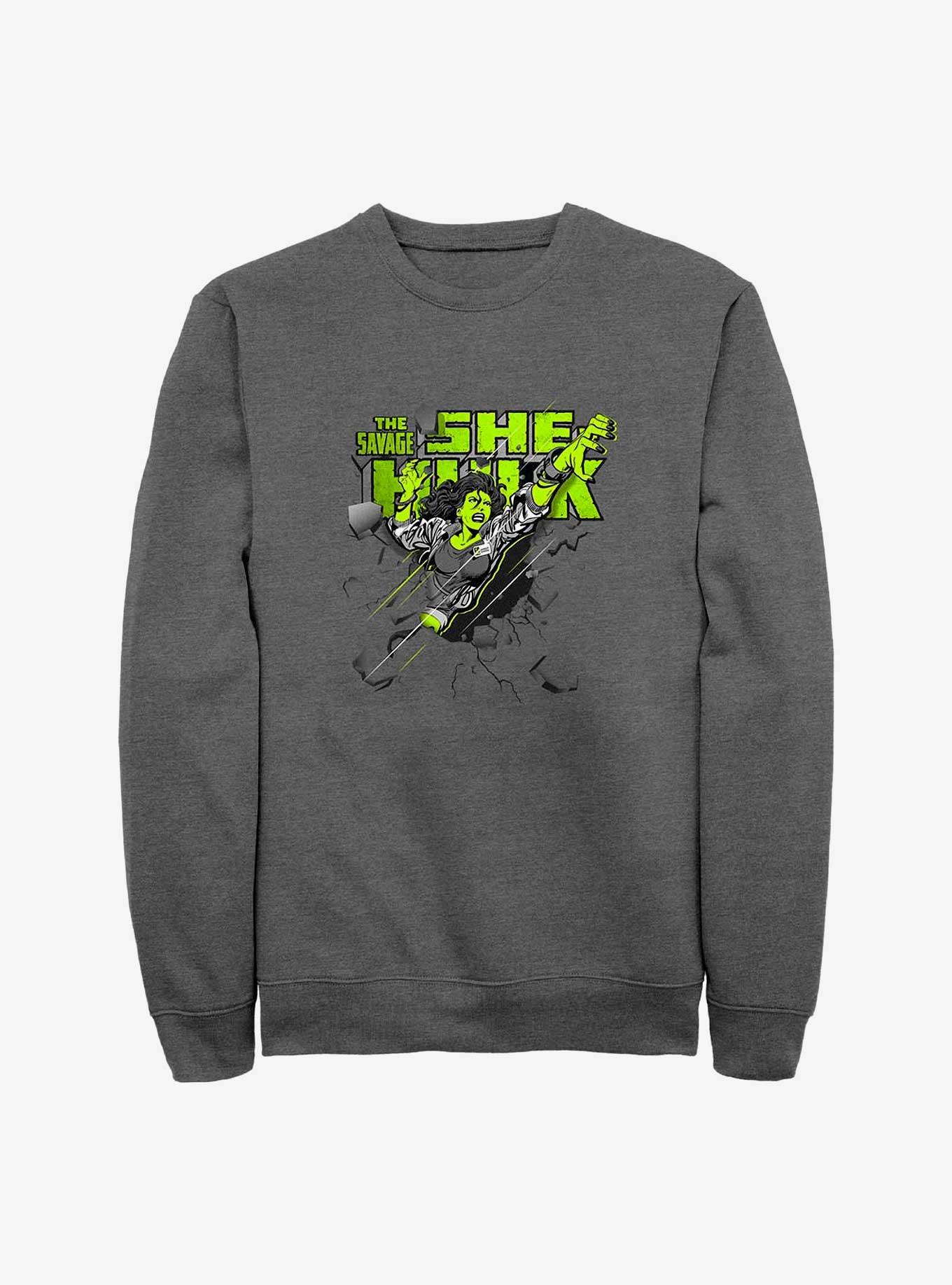 Marvel She Hulk Breakthrough Sweatshirt, CHAR HTR, hi-res