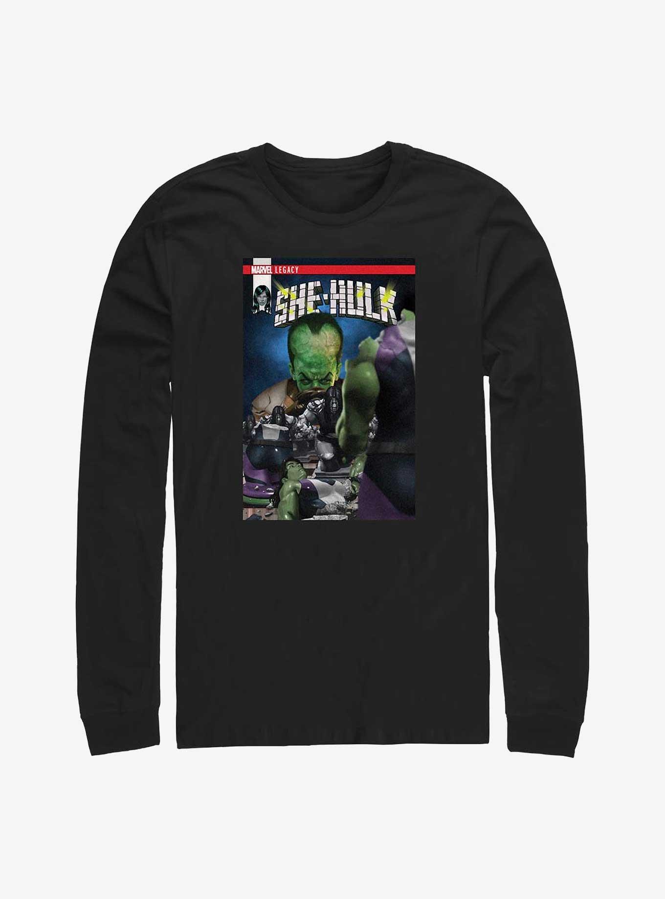 Marvel She Hulk Legacy Comic Book Cover Long-Sleeve T-Shirt, BLACK, hi-res