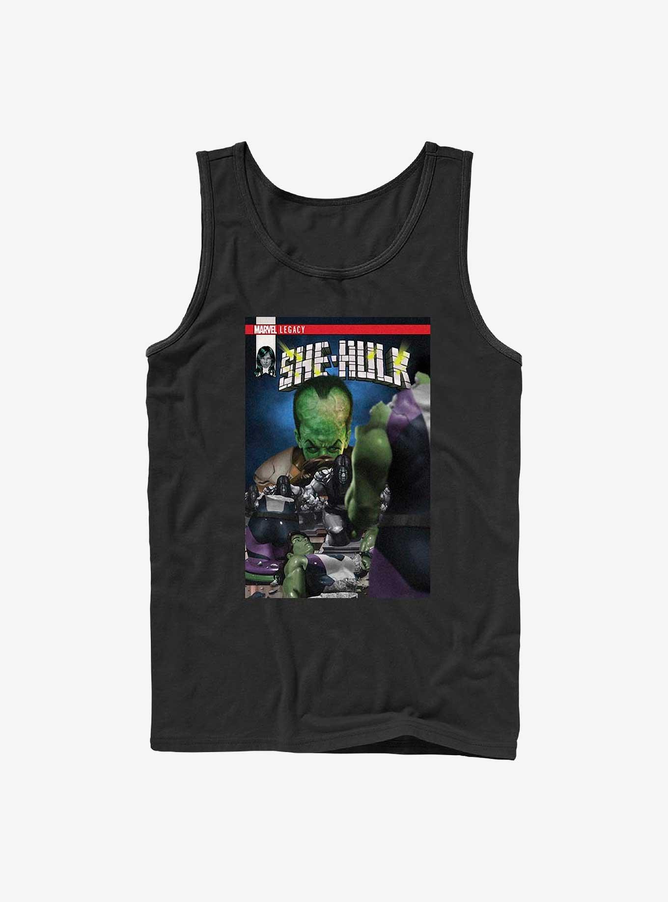 Marvel She Hulk Legacy Comic Book Cover Tank, BLACK, hi-res