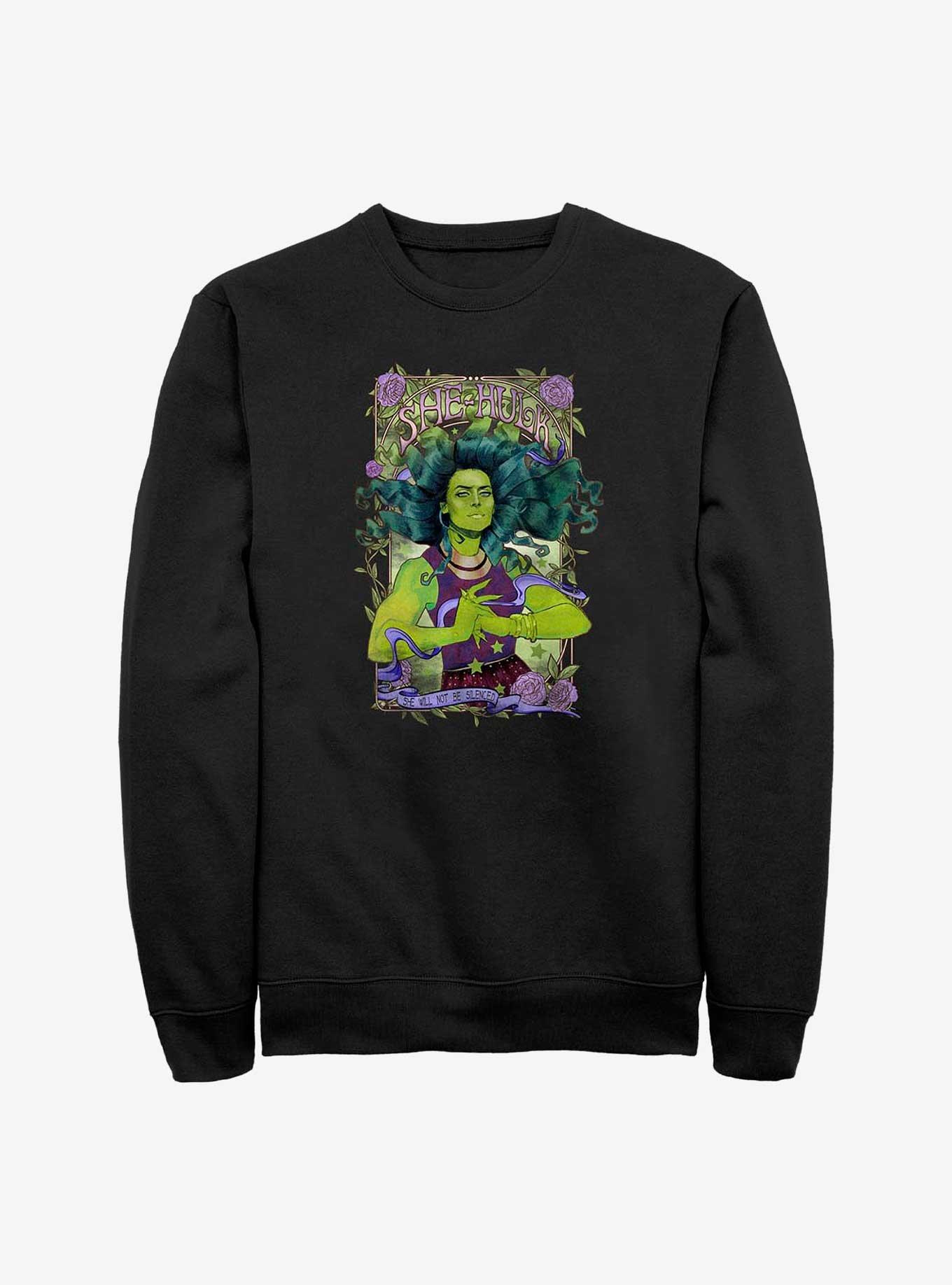 Marvel She Hulk Will Not Be Silenced Sweatshirt, BLACK, hi-res