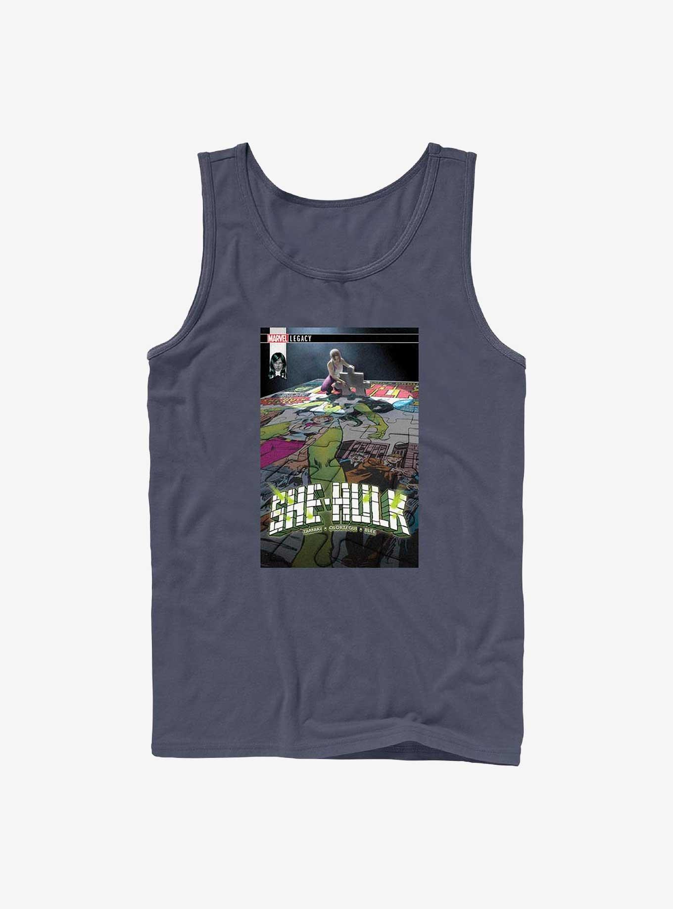 Marvel She Hulk Puzzle Comic Cover Tank, NAVY, hi-res