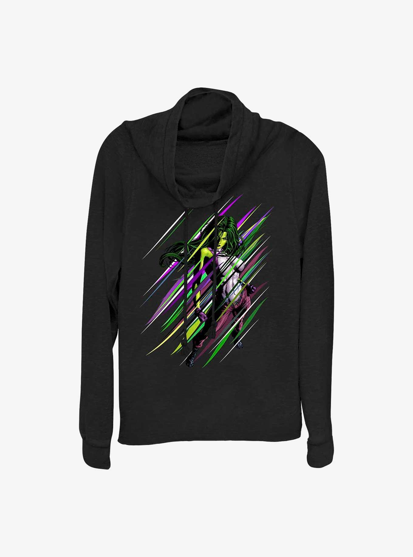 Marvel She Hulk Sensational Hulk Cowl Neck Long-Sleeve Girls Top, , hi-res