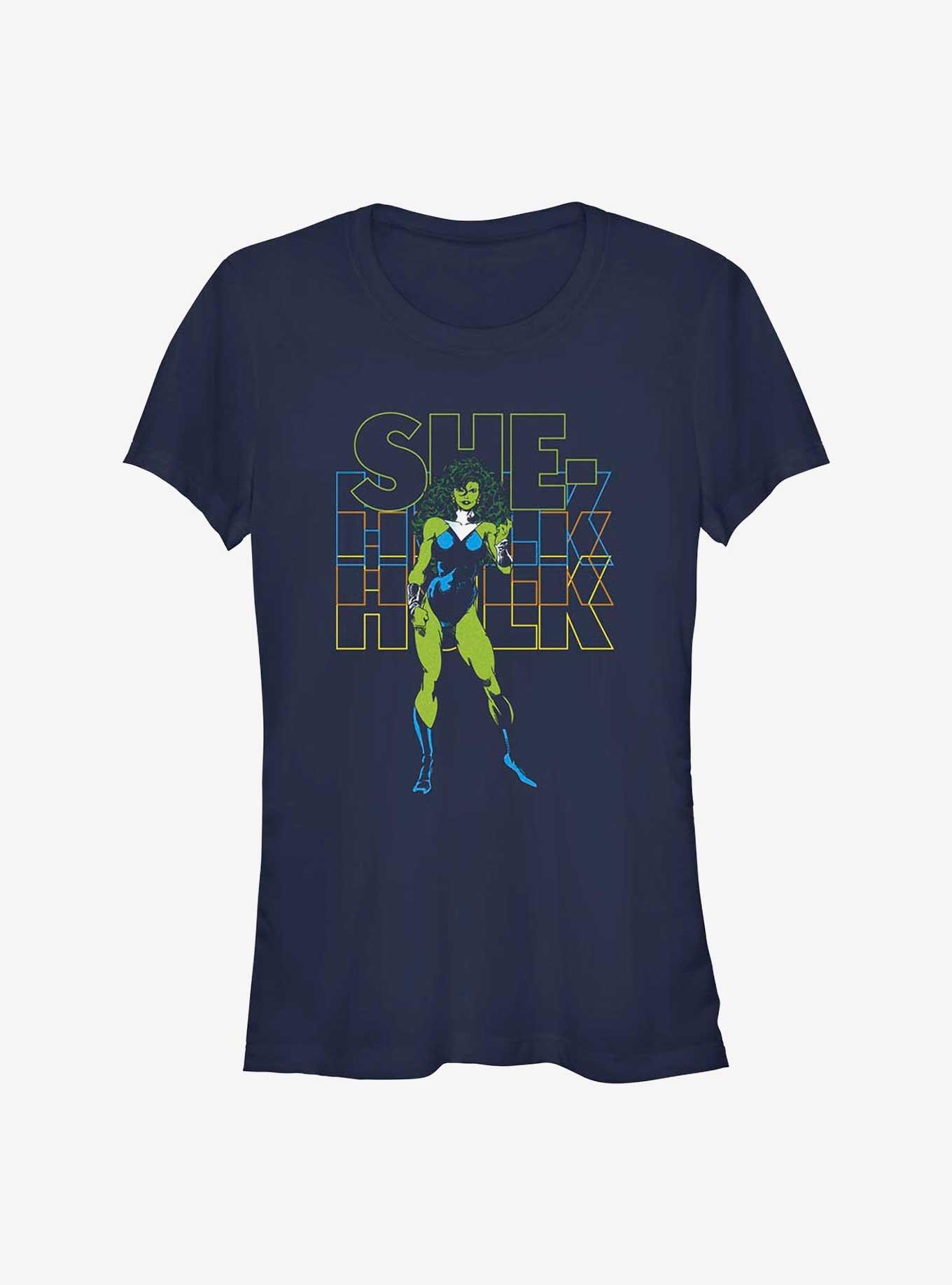 Marvel She Hulk Stacked Block Logo Girls T-Shirt