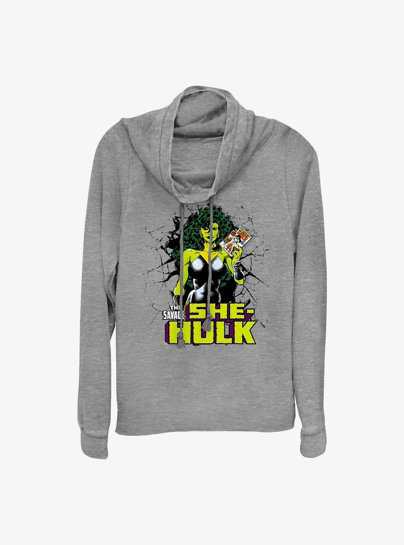 Marvel She Hulk The Savage Cowl Neck Long-Sleeve Girls Top