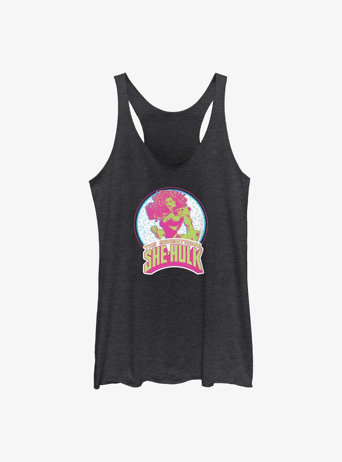 Marvel She Hulk The Sensational Raw Edge Girls Tank, BLK HTR, hi-res