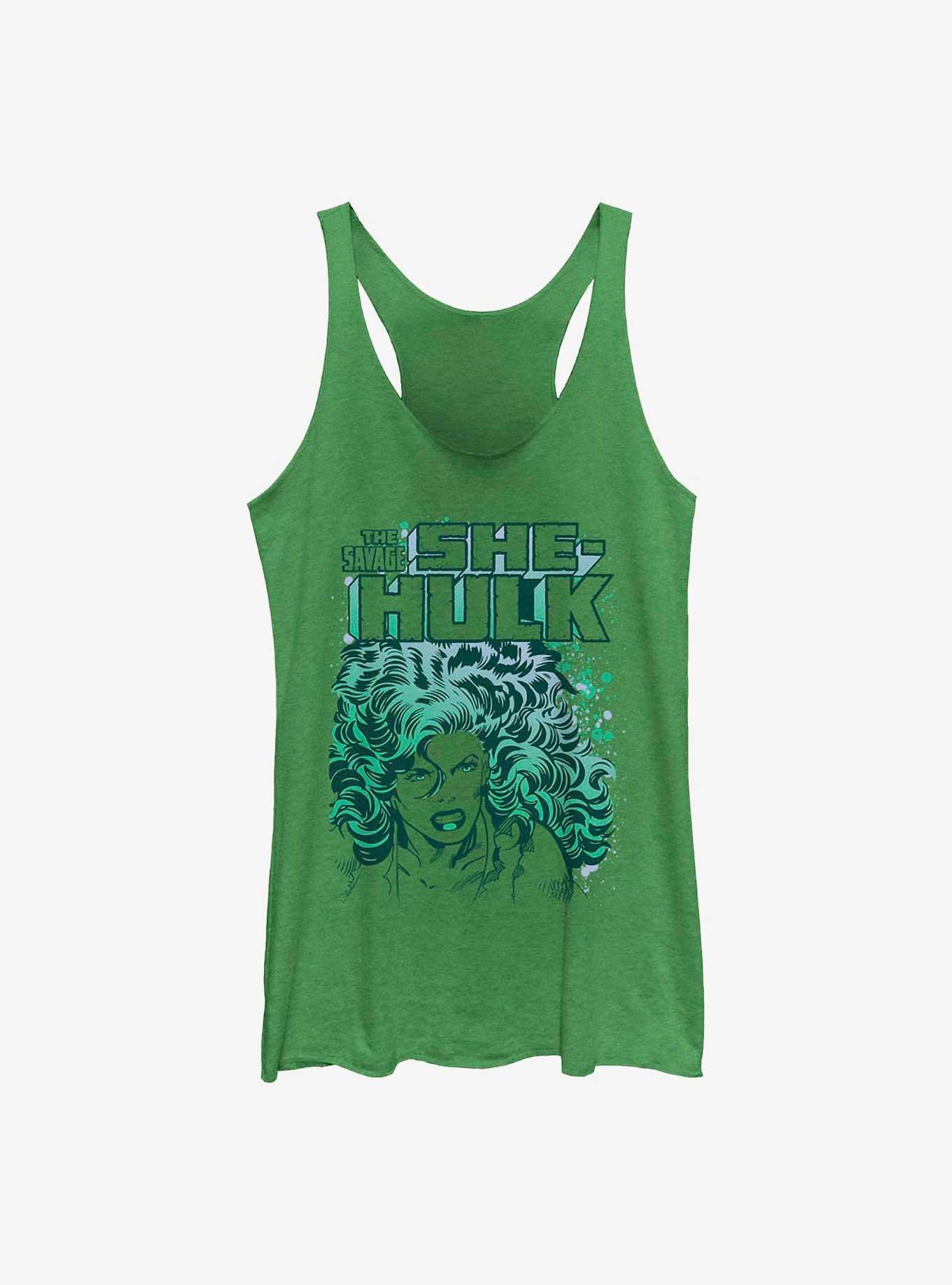 Marvel She Hulk Vintage Raw Edge Girls Tank, ENVY, hi-res