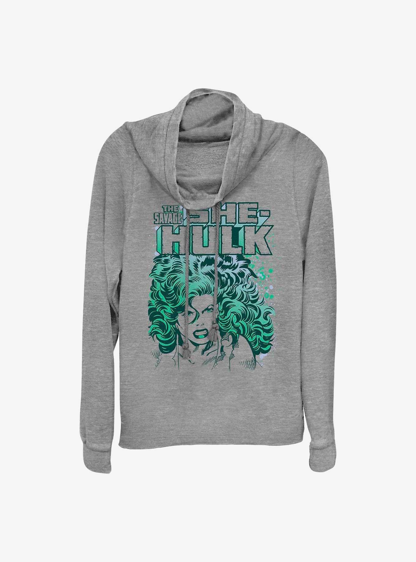 Marvel She Hulk Vintage Cowl Neck Long-Sleeve Girls Top