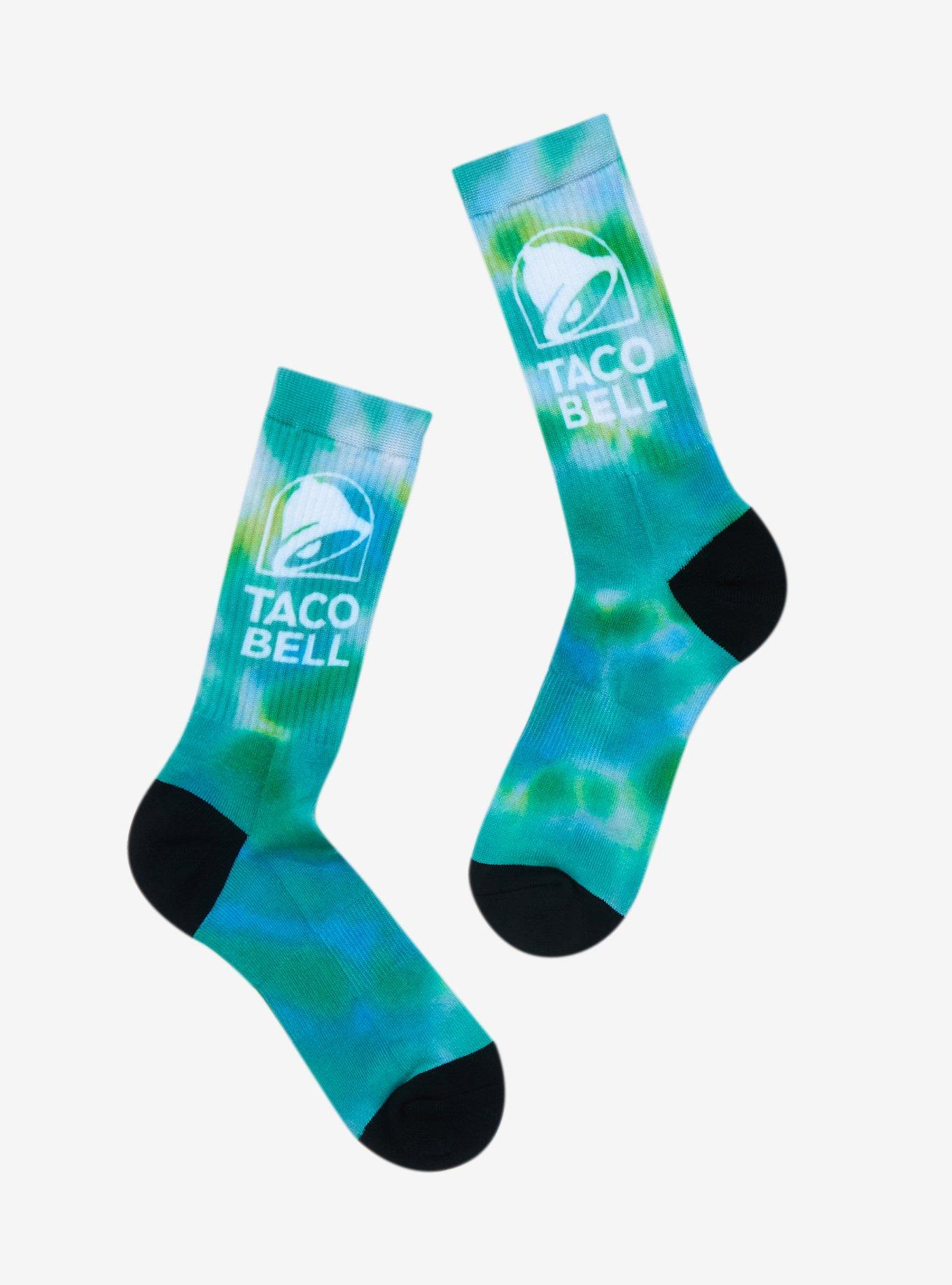 Taco Bell Blue & Green Tie-Dye Crew Socks, , hi-res