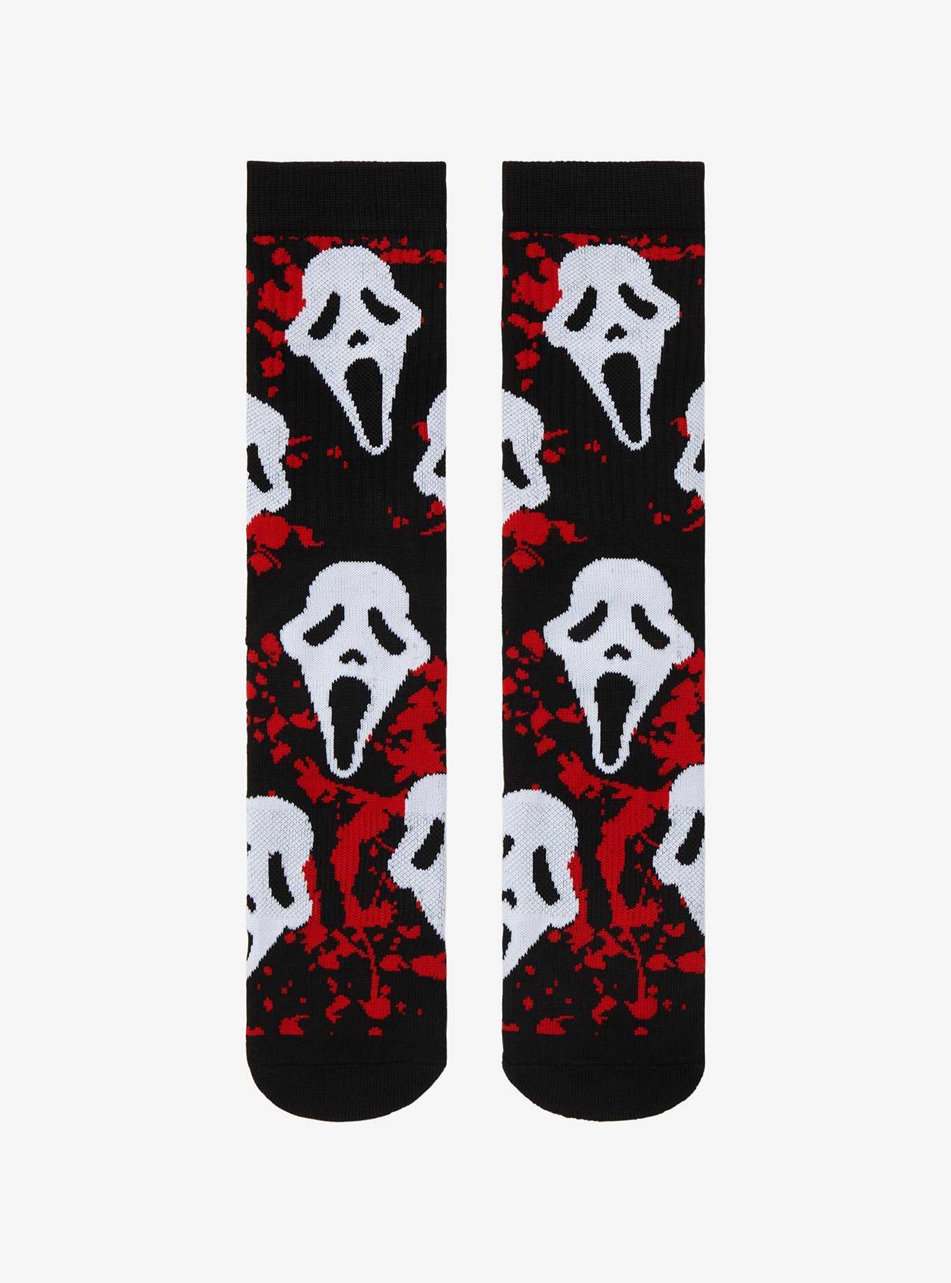 Scream Ghost Face Splatter Crew Socks, , hi-res