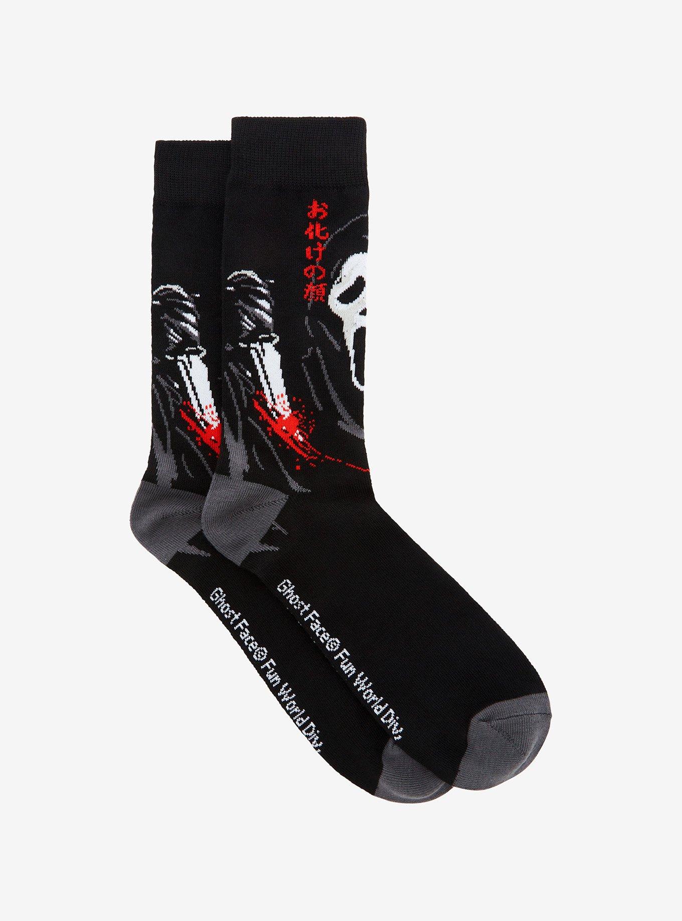Scream Ghost Face Knife Crew Socks, , hi-res