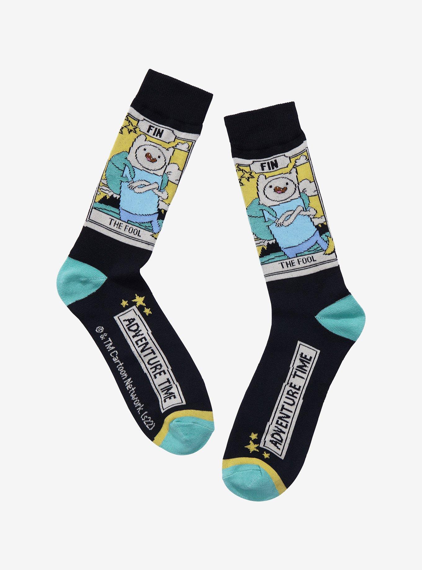 Adventure Time Finn Tarot Card Crew Socks, , hi-res