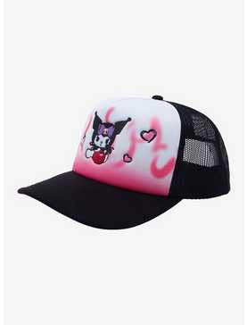 Kuromi Pink Flames Trucker Hat, , hi-res