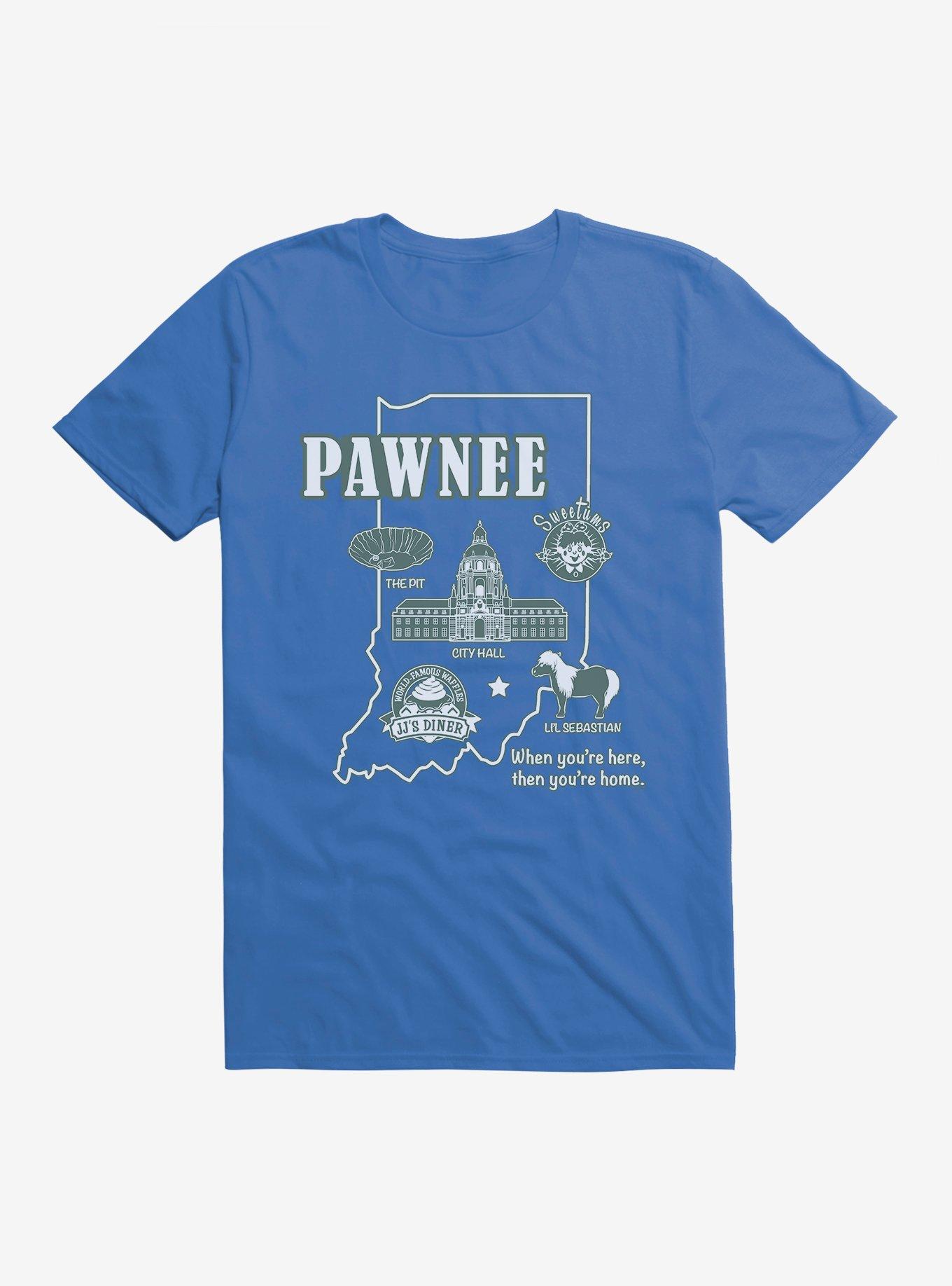 Parks And Recreation Pawnee Map T-Shirt, ROYAL BLUE, hi-res