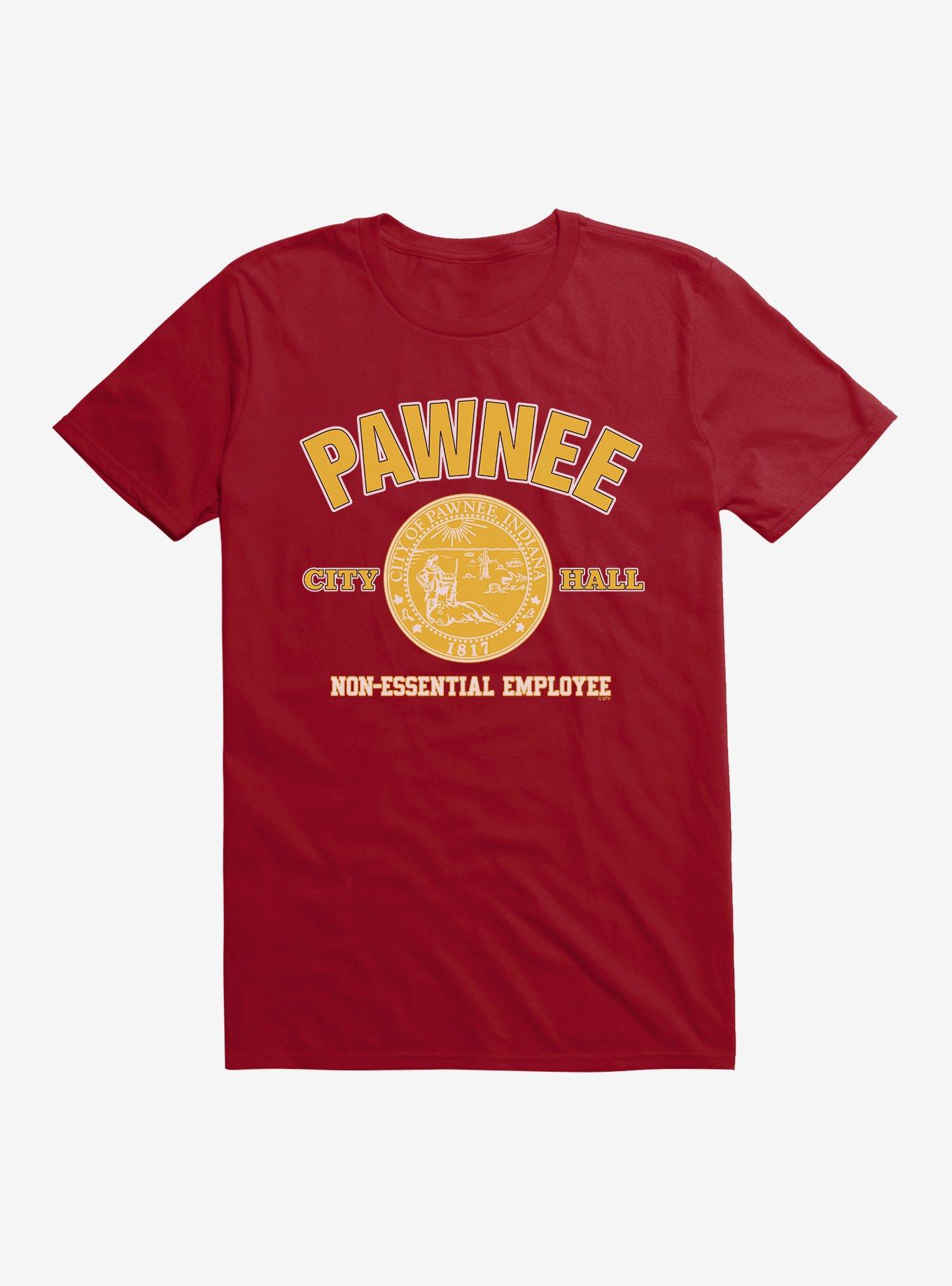 Parks And Recreation Pawnee Non-Essential Employee T-Shirt, INDEPENDENCE RED, hi-res