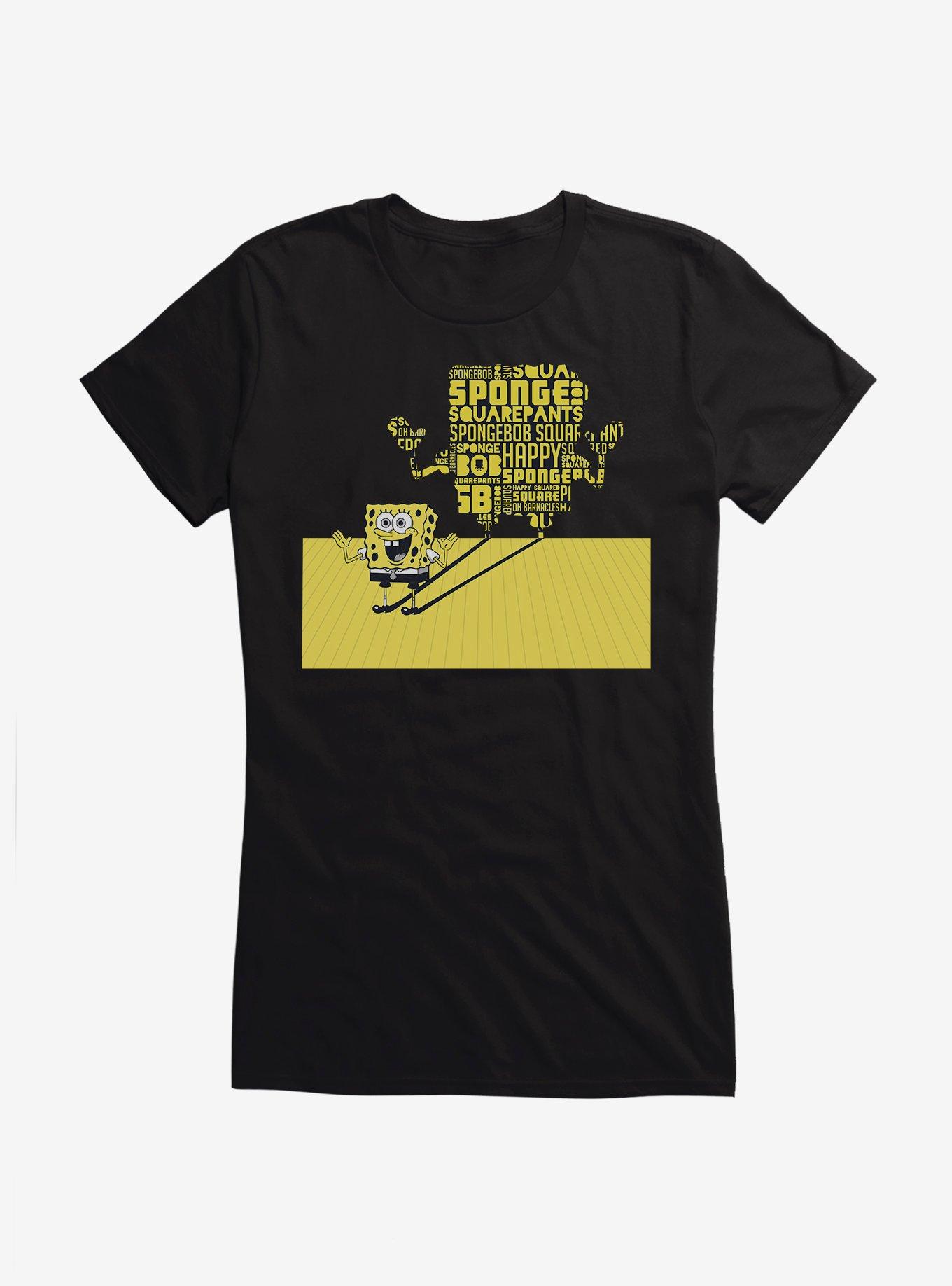 SpongeBob SquarePants Shadow Typography Girls T-Shirt