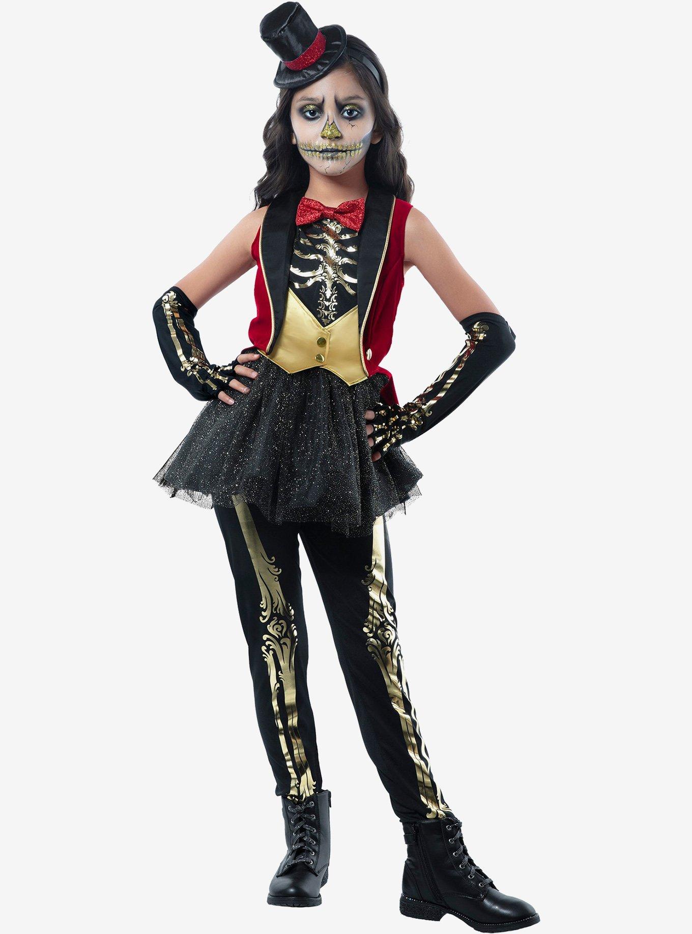 Circus Skeleton Girl Youth Costume, MULTI, hi-res