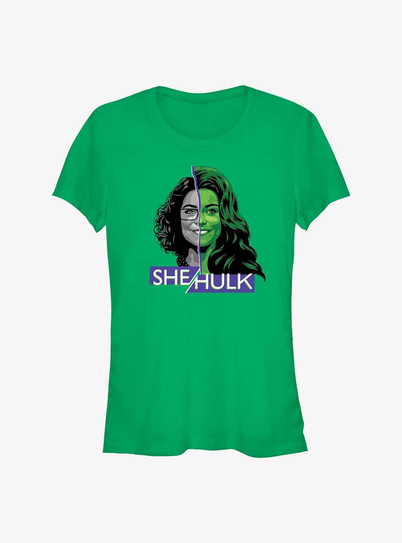 Marvel She-Hulk: Attorney At Law Face Split Girls T-Shirt, KELLY, hi-res