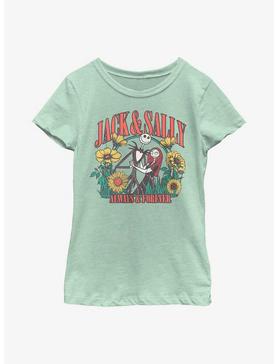 Disney The Nightmare Before Christmas Jack And Sally Floral Youth Girls T-Shirt, , hi-res