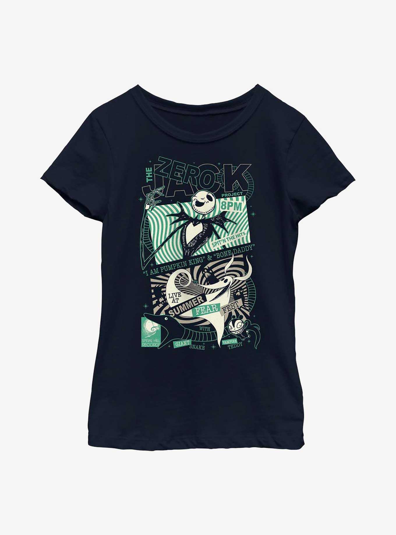 Disney The Nightmare Before Christmas Jack & Zero Fear Fest Poster Youth Girls T-Shirt, , hi-res