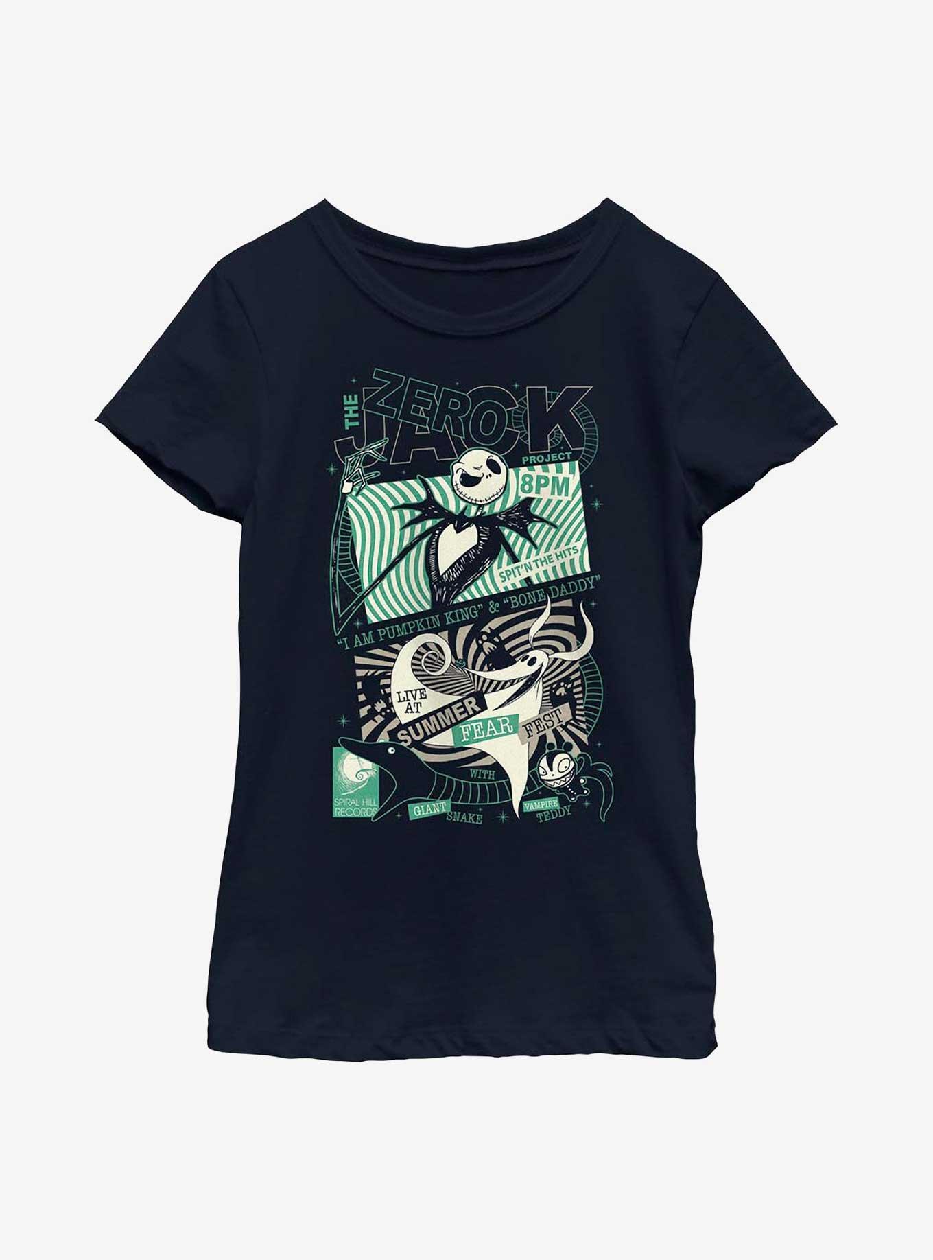 Disney The Nightmare Before Christmas Jack & Zero Fear Fest Poster Youth Girls T-Shirt, , hi-res