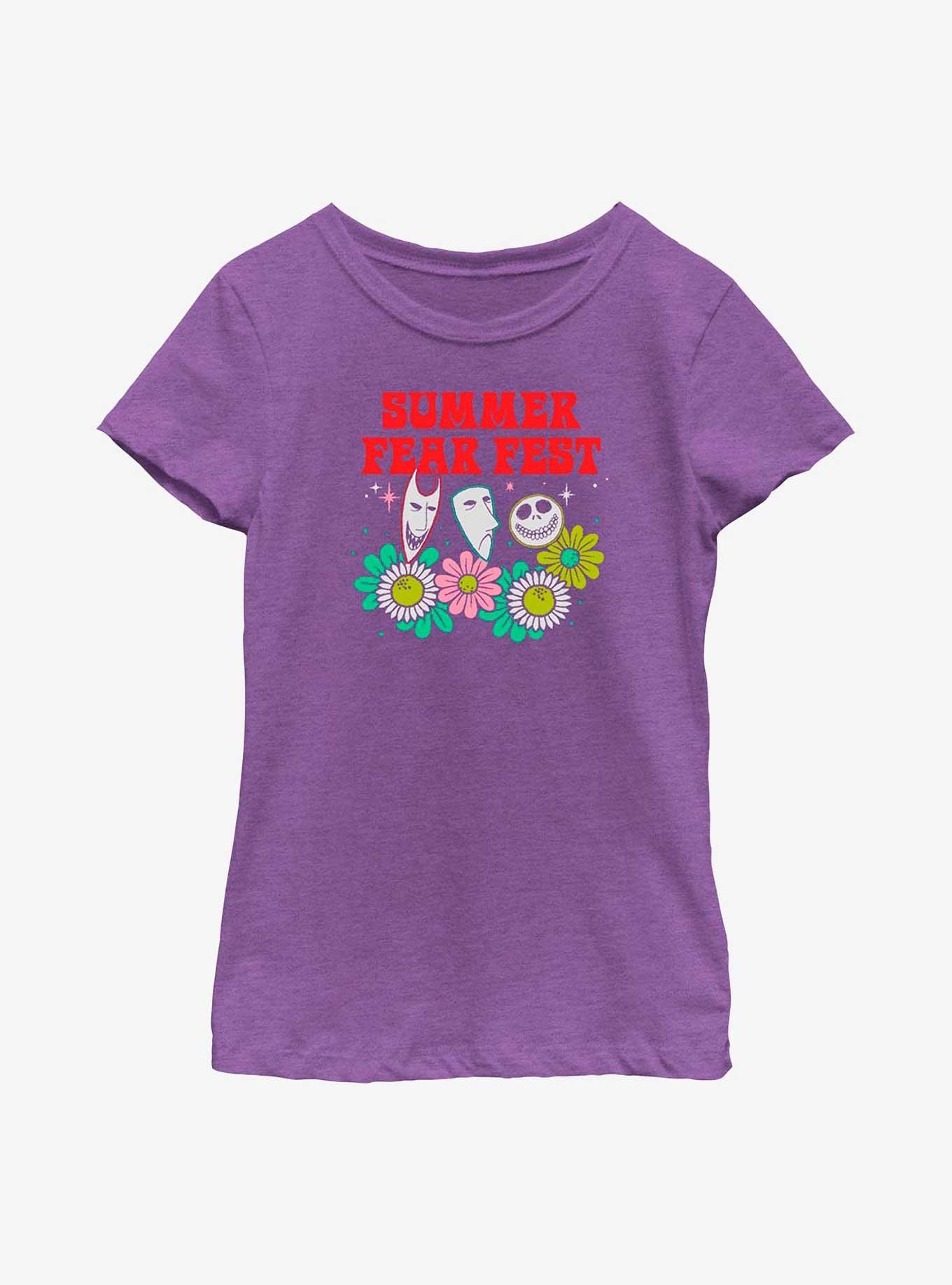 Disney The Nightmare Before Christmas Lock, Shock And Barrel Summer Fest Youth Girls T-Shirt, PURPLE BERRY, hi-res