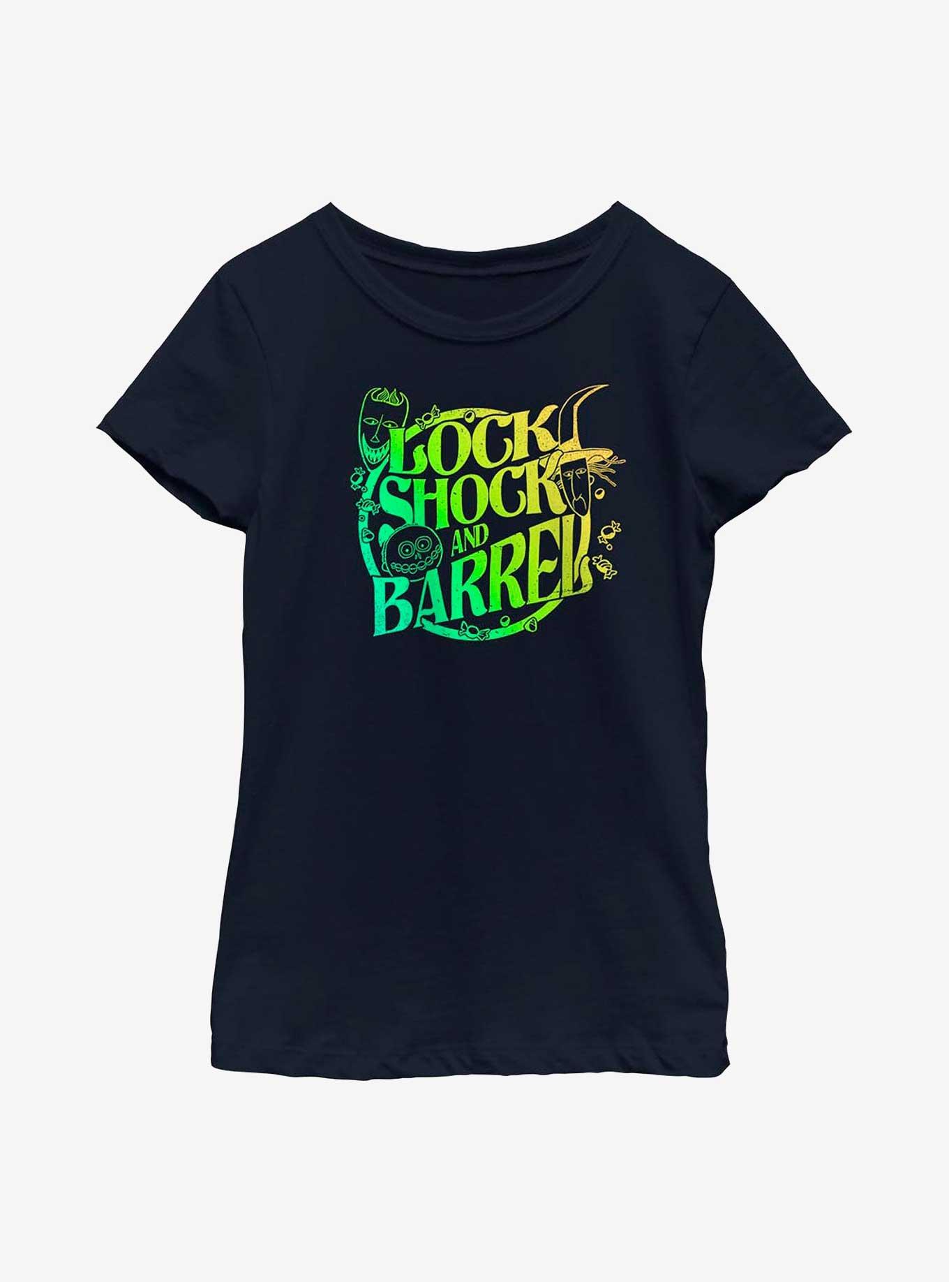 Disney The Nightmare Before Christmas Lock, Shock And Barrel WarpedYouth Girls T-Shirt, , hi-res