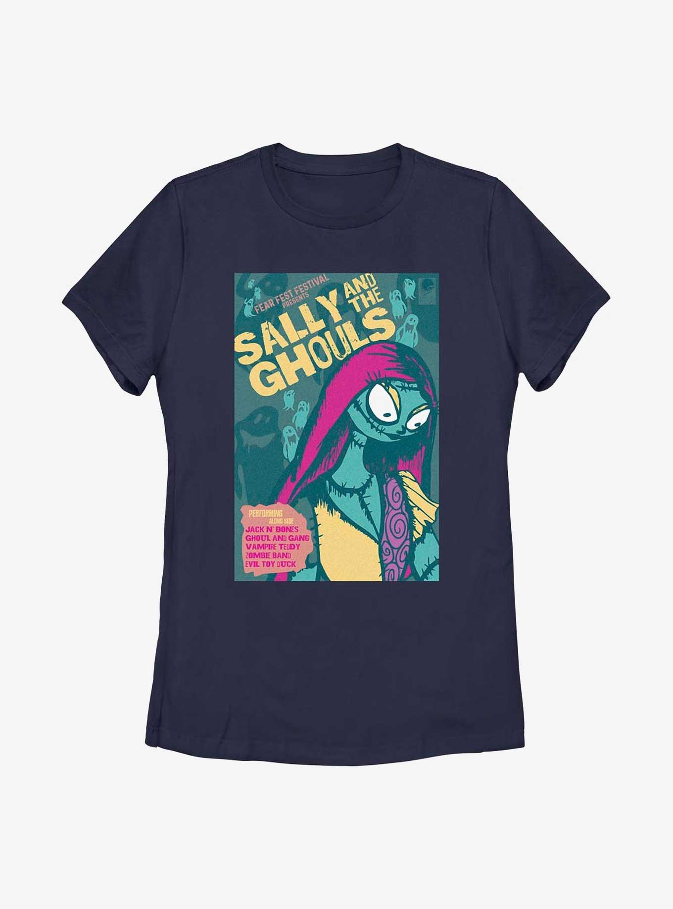 Disney The Nightmare Before Christmas Fear Fest Sally Poster Womens T-Shirt, NAVY, hi-res