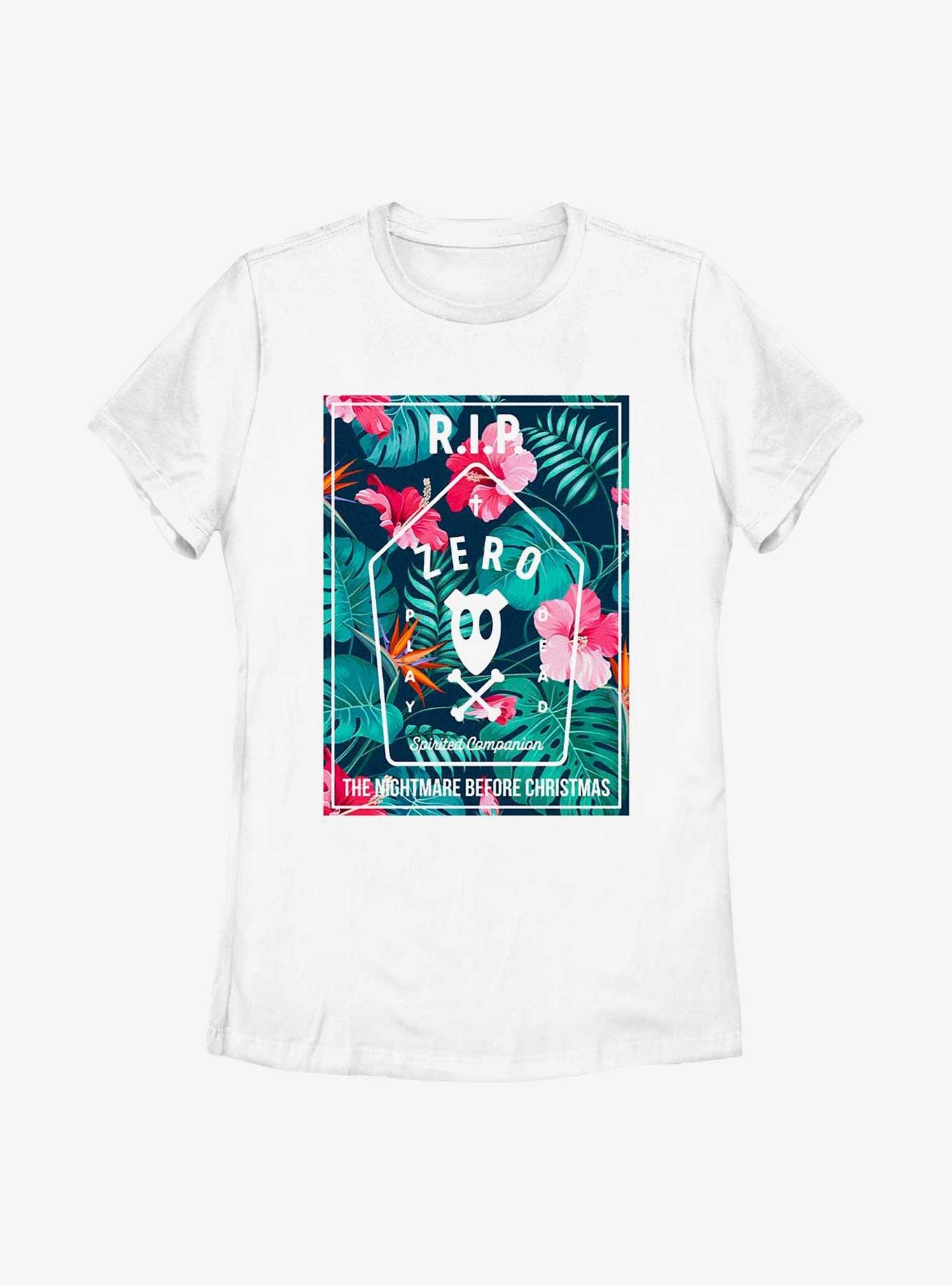 Disney The Nightmare Before Christmas Tropical Street Zero Womens T-Shirt, WHITE, hi-res