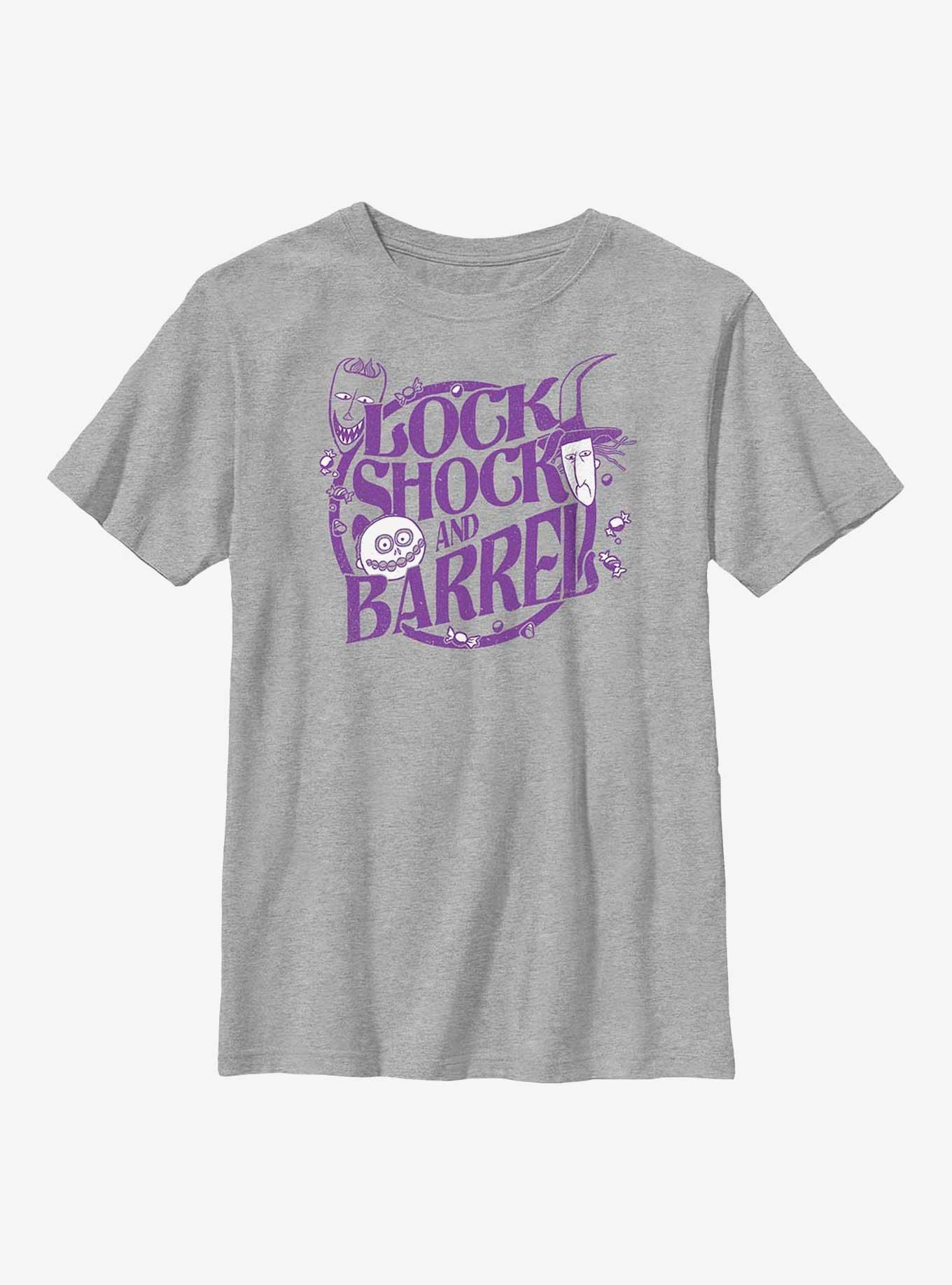 Disney The Nightmare Before Christmas Lock, Shock And Barrel Youth T-Shirt, ATH HTR, hi-res