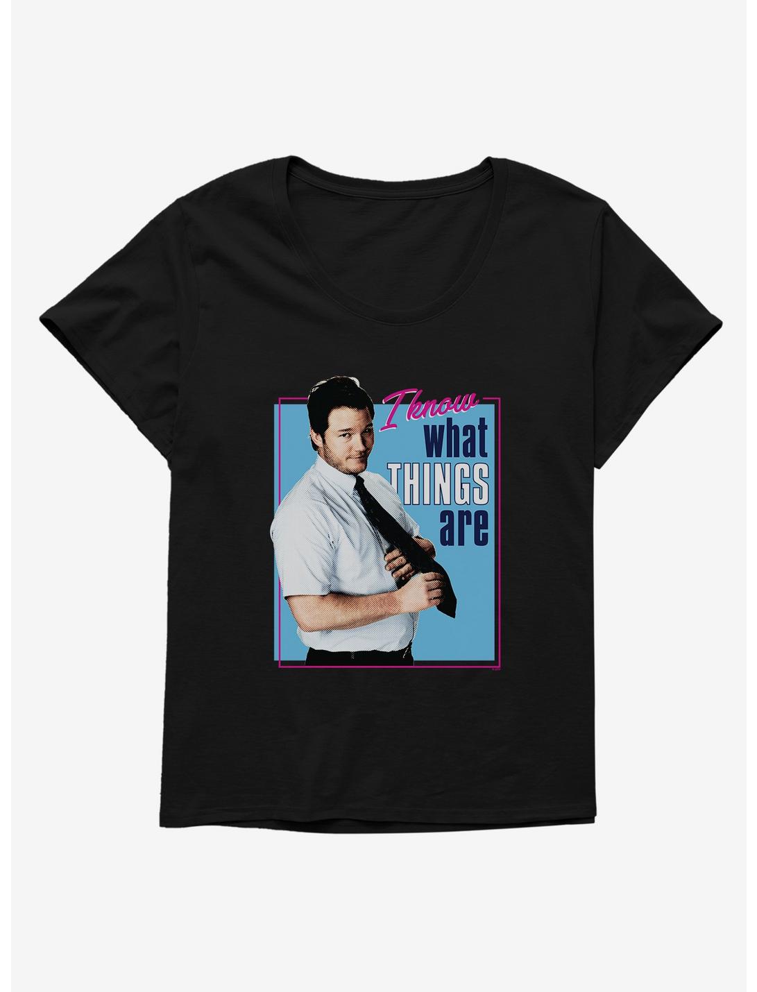 Parks And Recreation Andy Knows Things Womens T-Shirt Plus Size, , hi-res