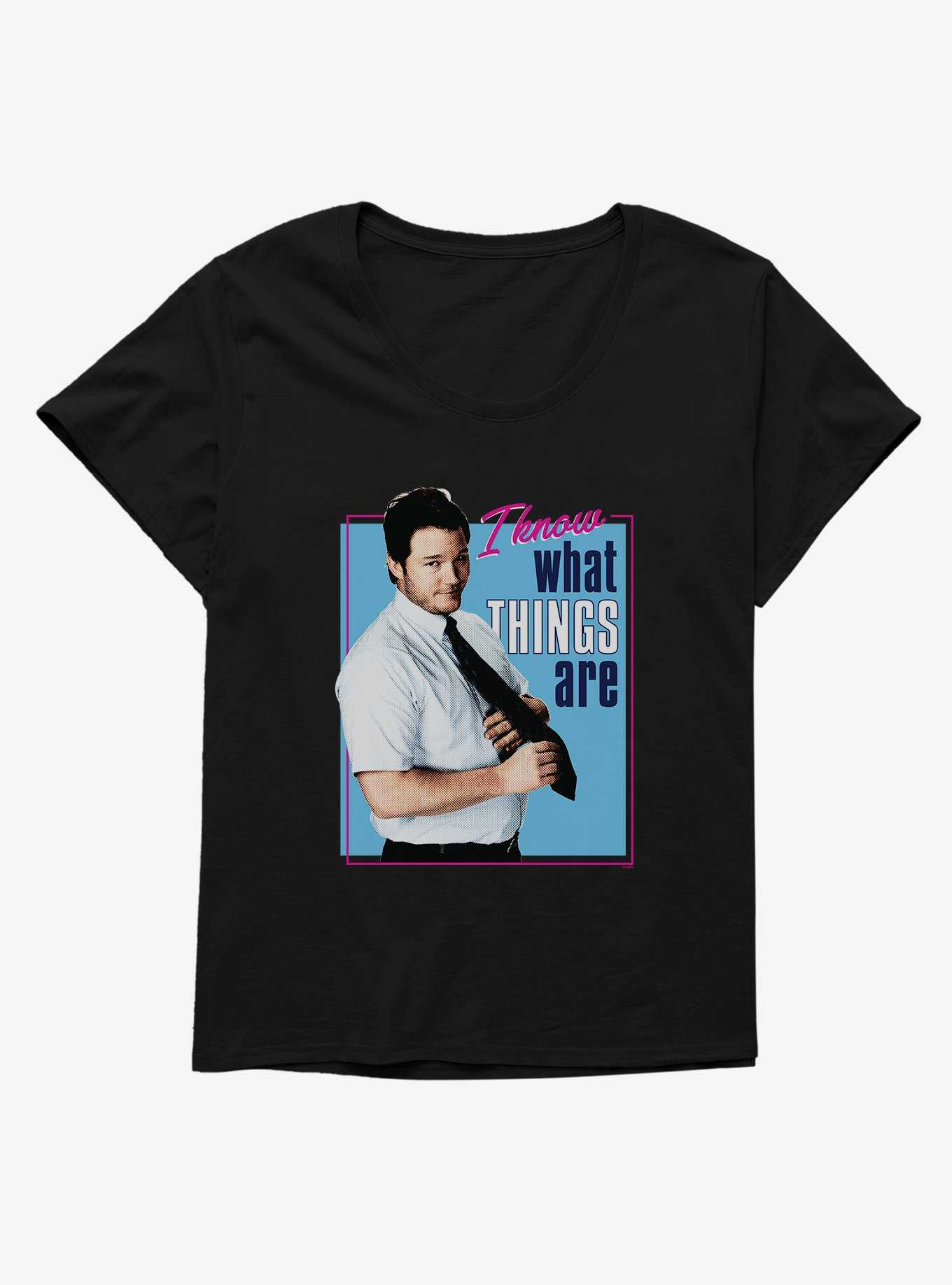 Parks And Recreation Andy Knows Things Womens T-Shirt Plus Size, , hi-res