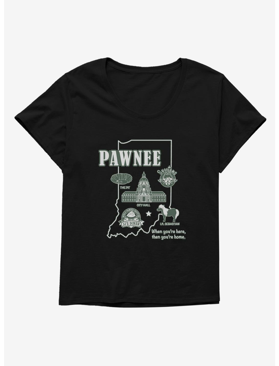 Parks And Recreation Pawnee Map Womens T-Shirt Plus Size, , hi-res