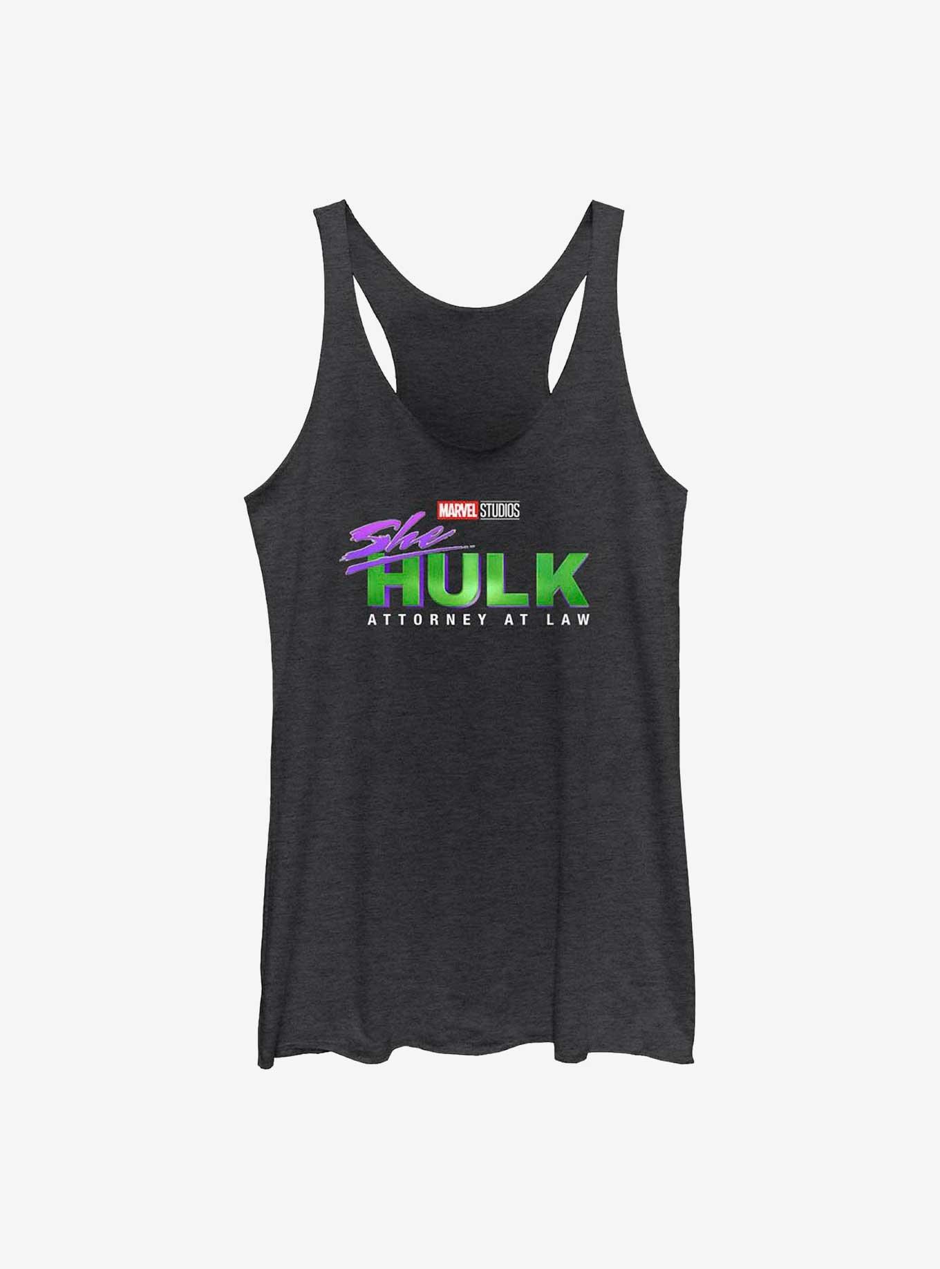 Marvel She-Hulk: Attorney At Law Logo Girls Tank, BLK HTR, hi-res