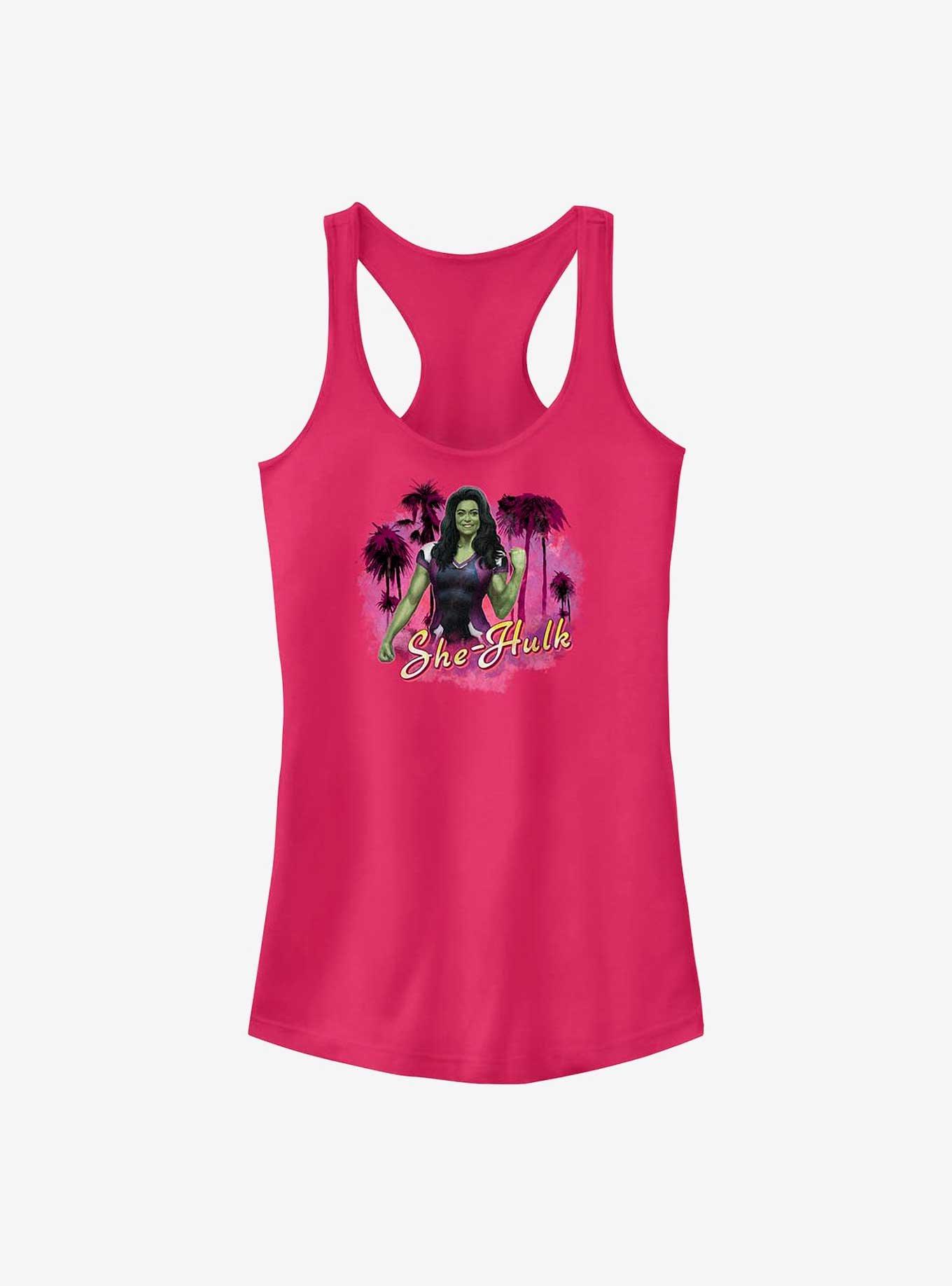 Marvel She-Hulk: Attorney At Law Palm Trees Girls Tank, RASPBERRY, hi-res