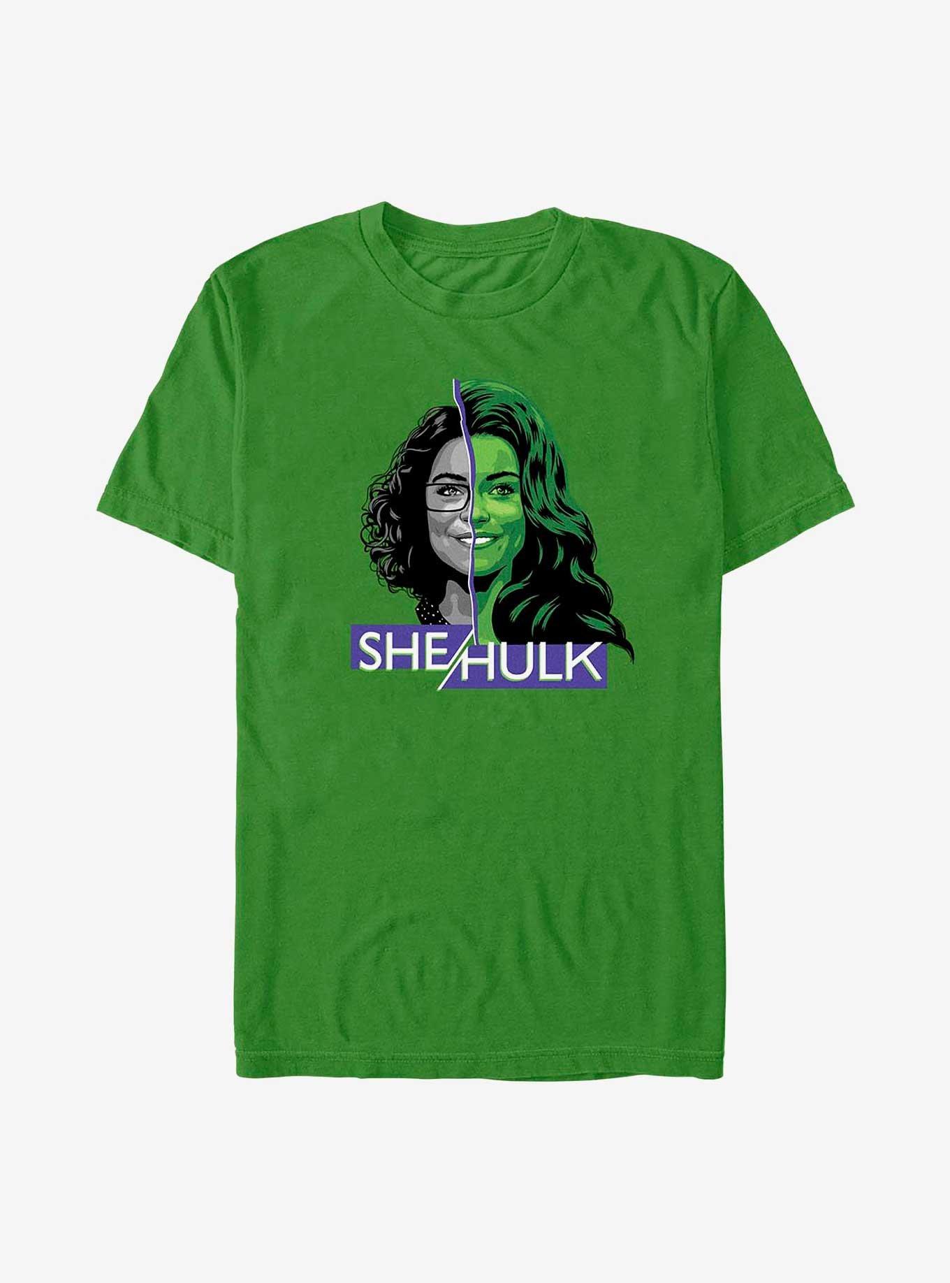Marvel She-Hulk: Attorney At Law Face Split T-Shirt, KELLY, hi-res